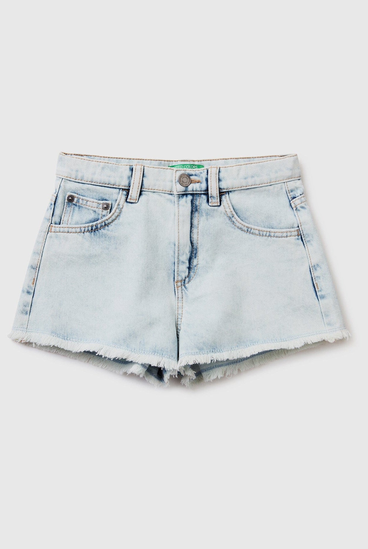 يونايتد كولورز اوف بينيتون شورت جينز بناتي بجيب كروشيه