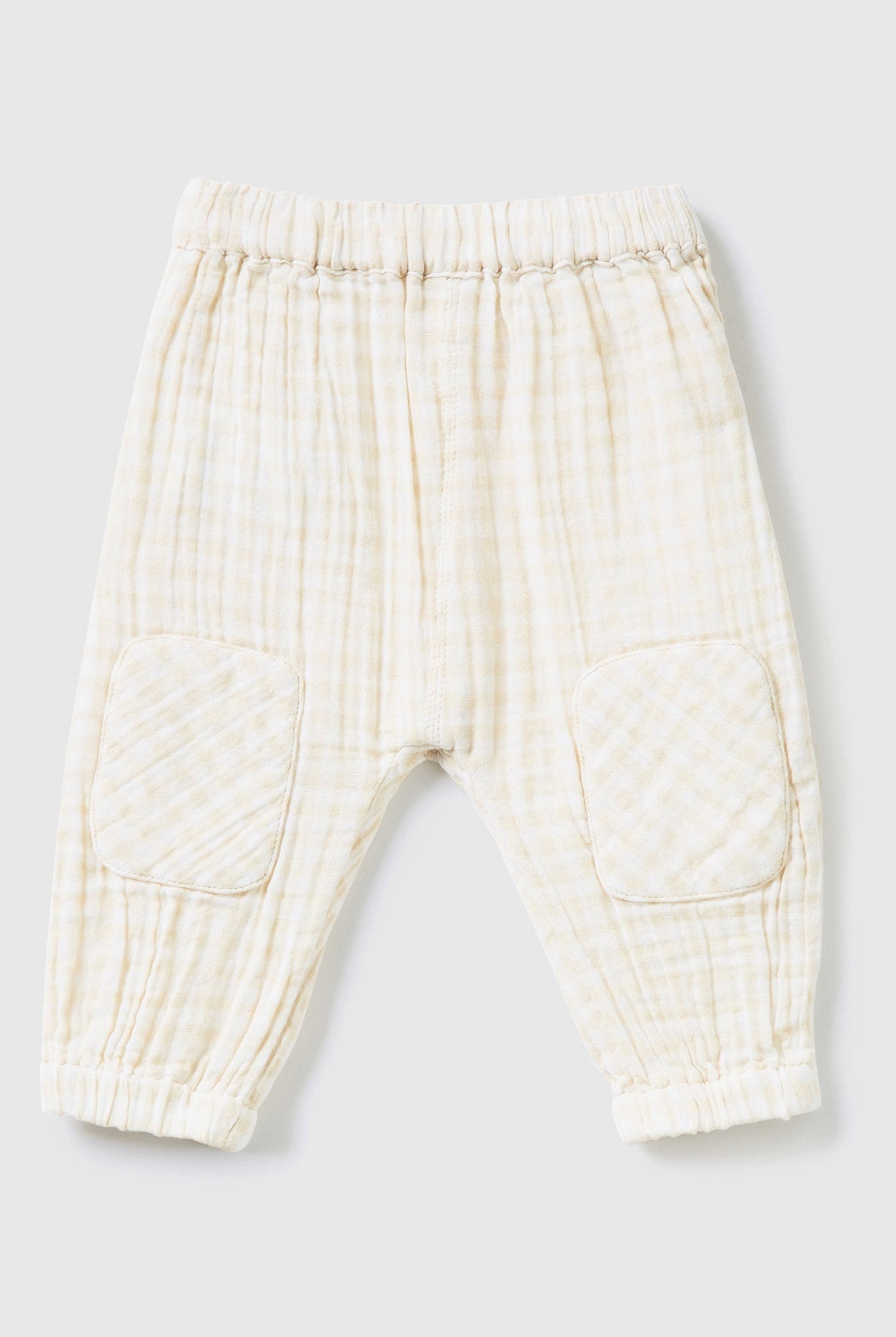 يونايتد كولورز اوف بينيتون بنطلون فيشي من القطن الخالص بجيوب أمامية رضع أطفال