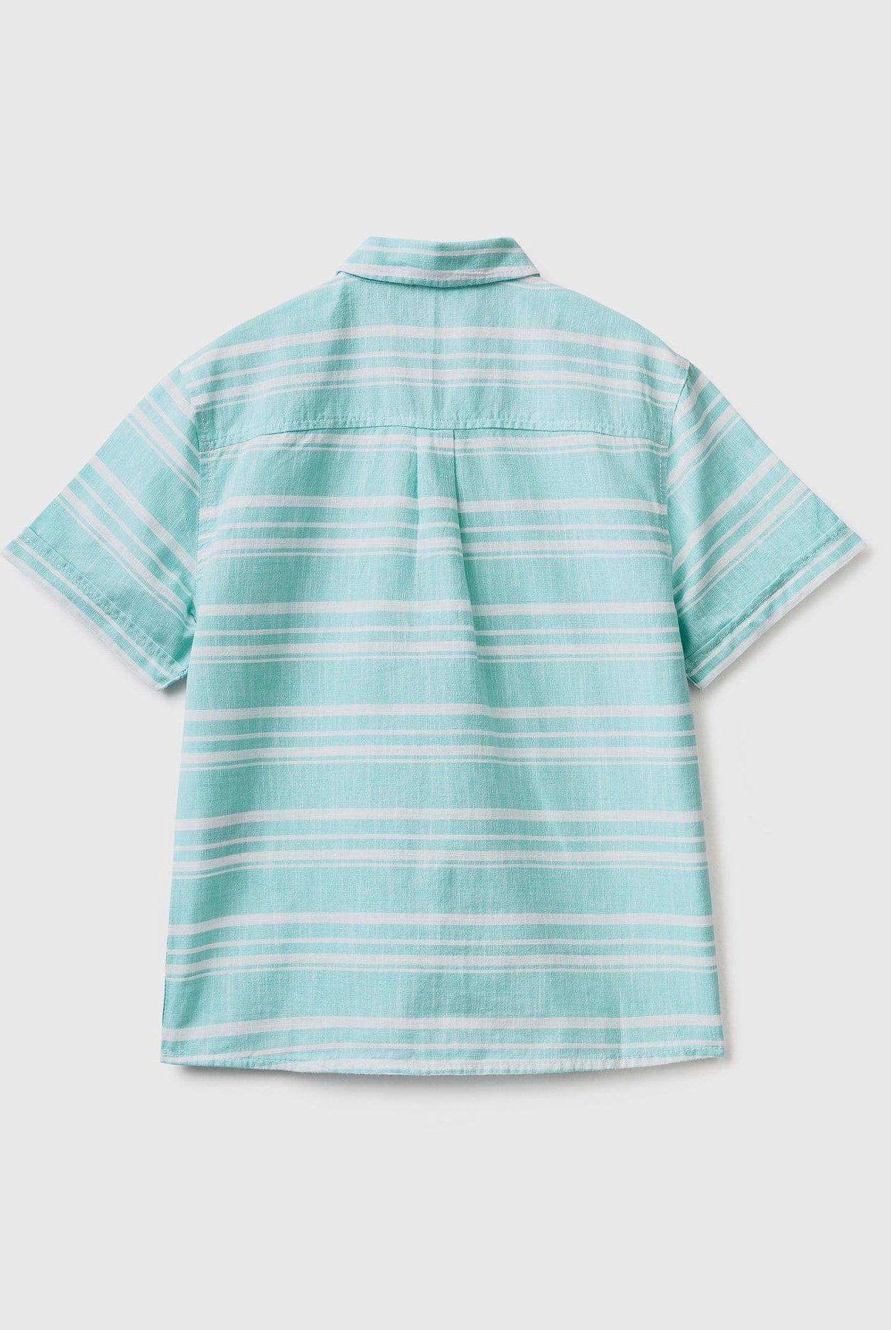 يونايتد كولورز اوف بينيتون قميص بأكمام قصيرة مخطط بأزرار أمامية نص كم أطفالي