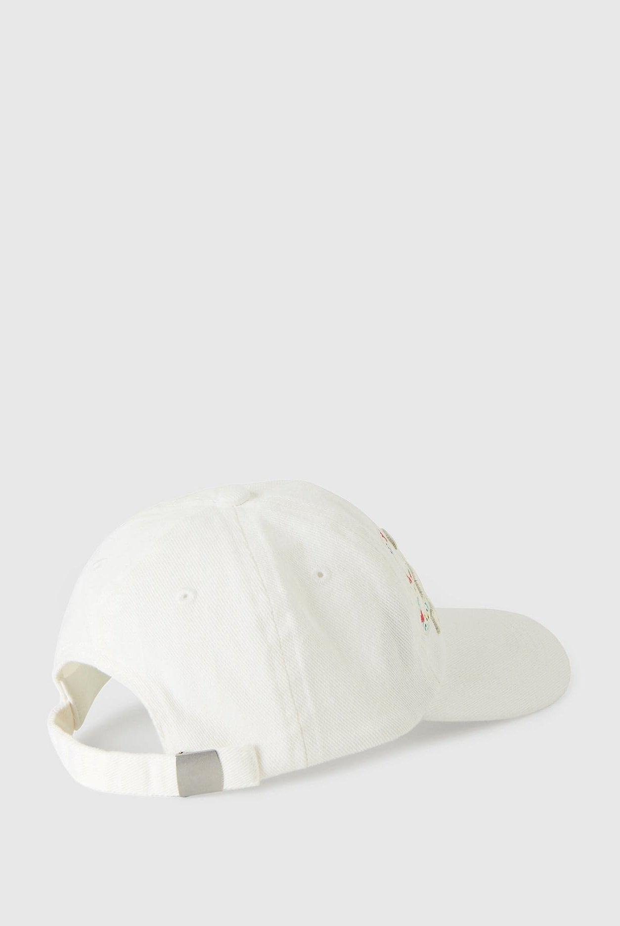 يونايتد كولورز اوف بينيتون قبعة بناتي بمظهر الدنيم ذات رسمة عالجنب