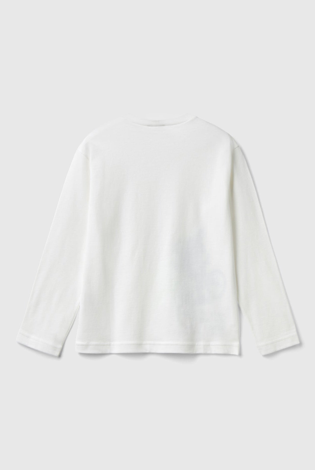 يونايتد كولورز اوف بينيتون تي شيرت بأكمام طويلة ياقة دائرية وطباعة من الأمام