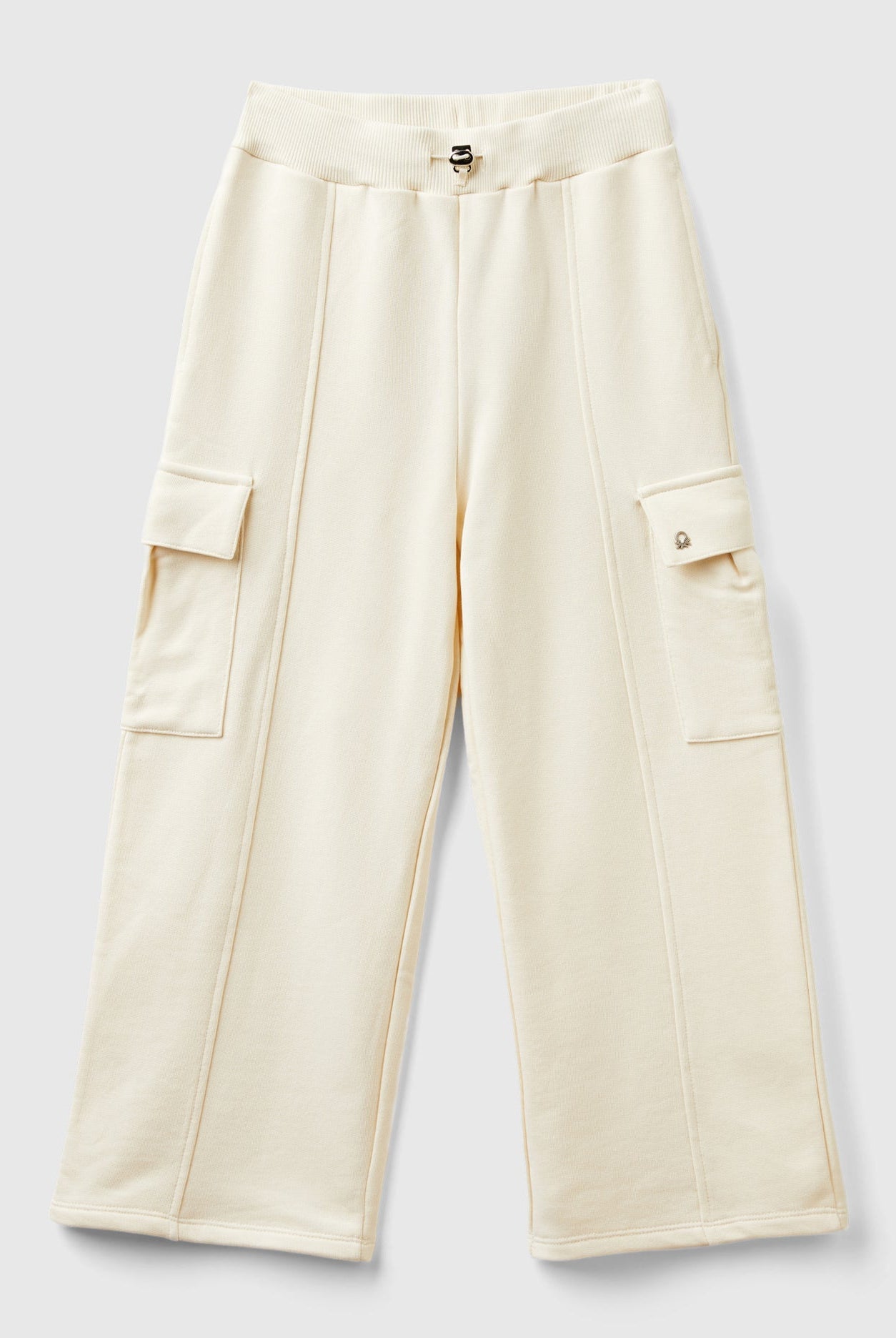 يونايتد كولورز اوف بينيتون بنطلون بناتي فضفاض مع جيوب جانبية واسعة وخصر بحبل مطاطي