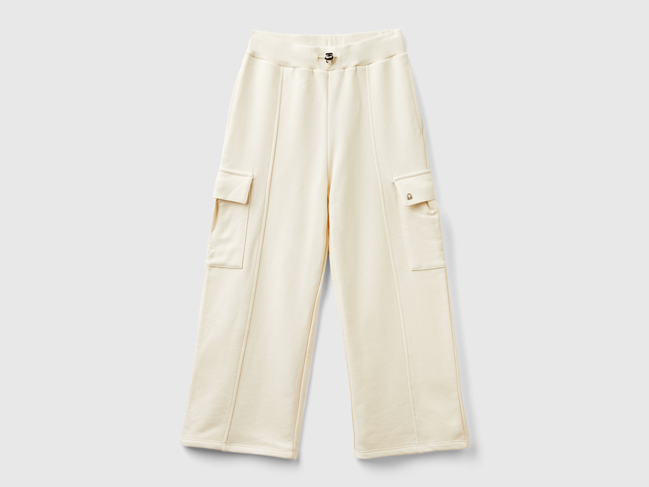 يونايتد كولورز اوف بينيتون بنطلون بناتي فضفاض مع جيوب جانبية واسعة وخصر بحبل مطاطي