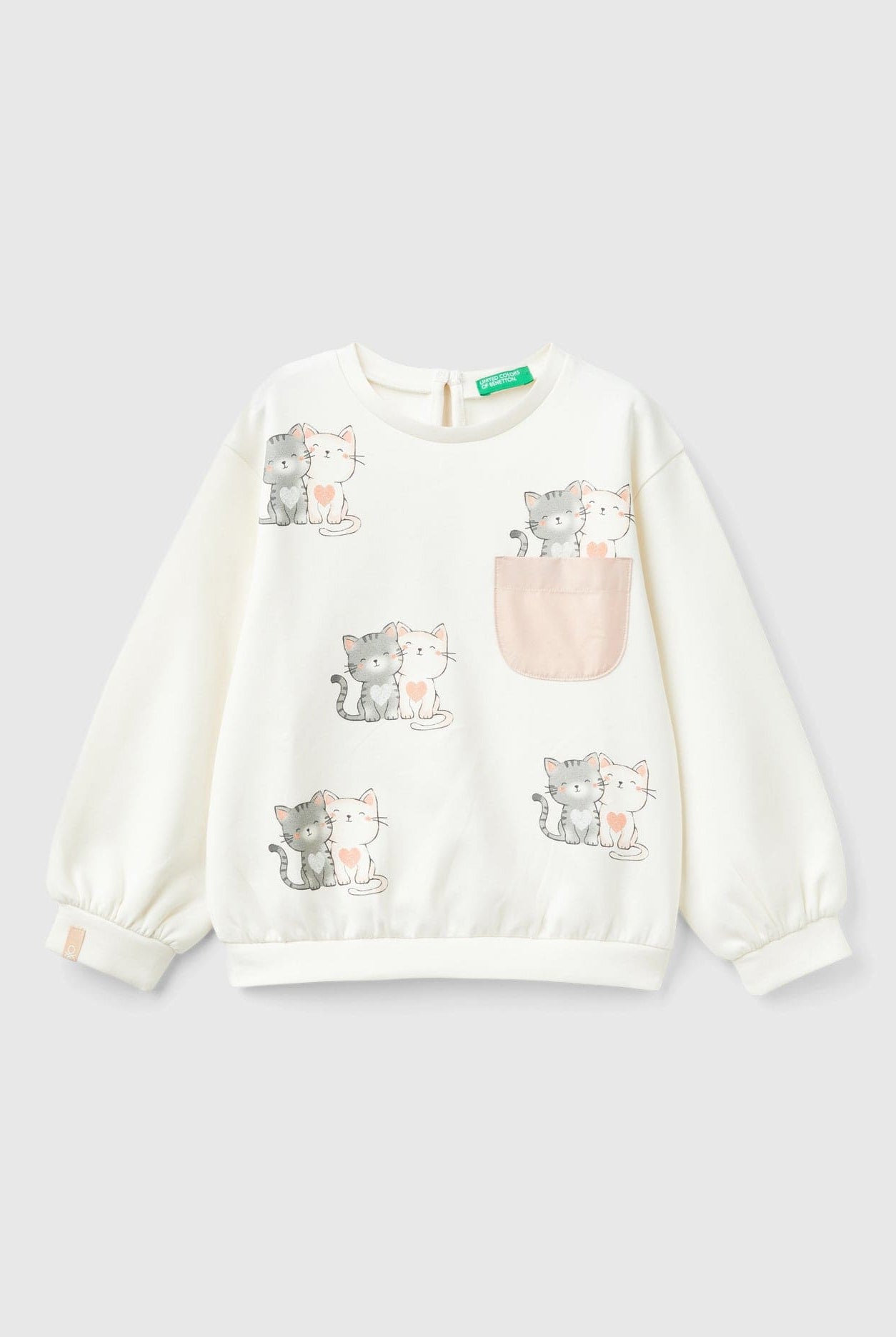 يونايتد كولورز اوف بينيتون سويت شيرت بناتي بأكمام طويلة ورسومات على الصدر