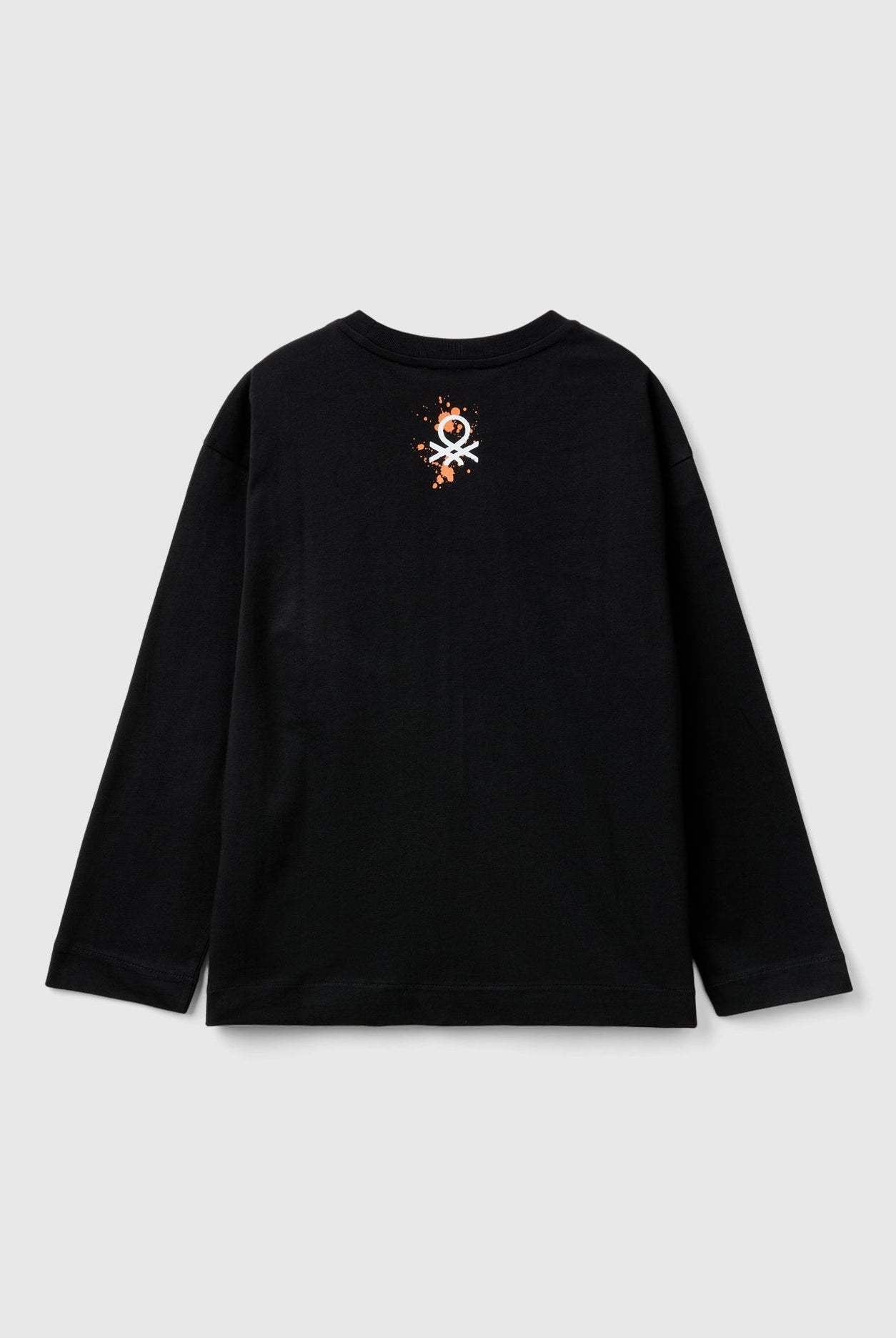 يونايتد كولورز اوف بينيتون تي شيرت اولادي بأكمام طويلة وياقة دائرية من قطن عضوي نقي