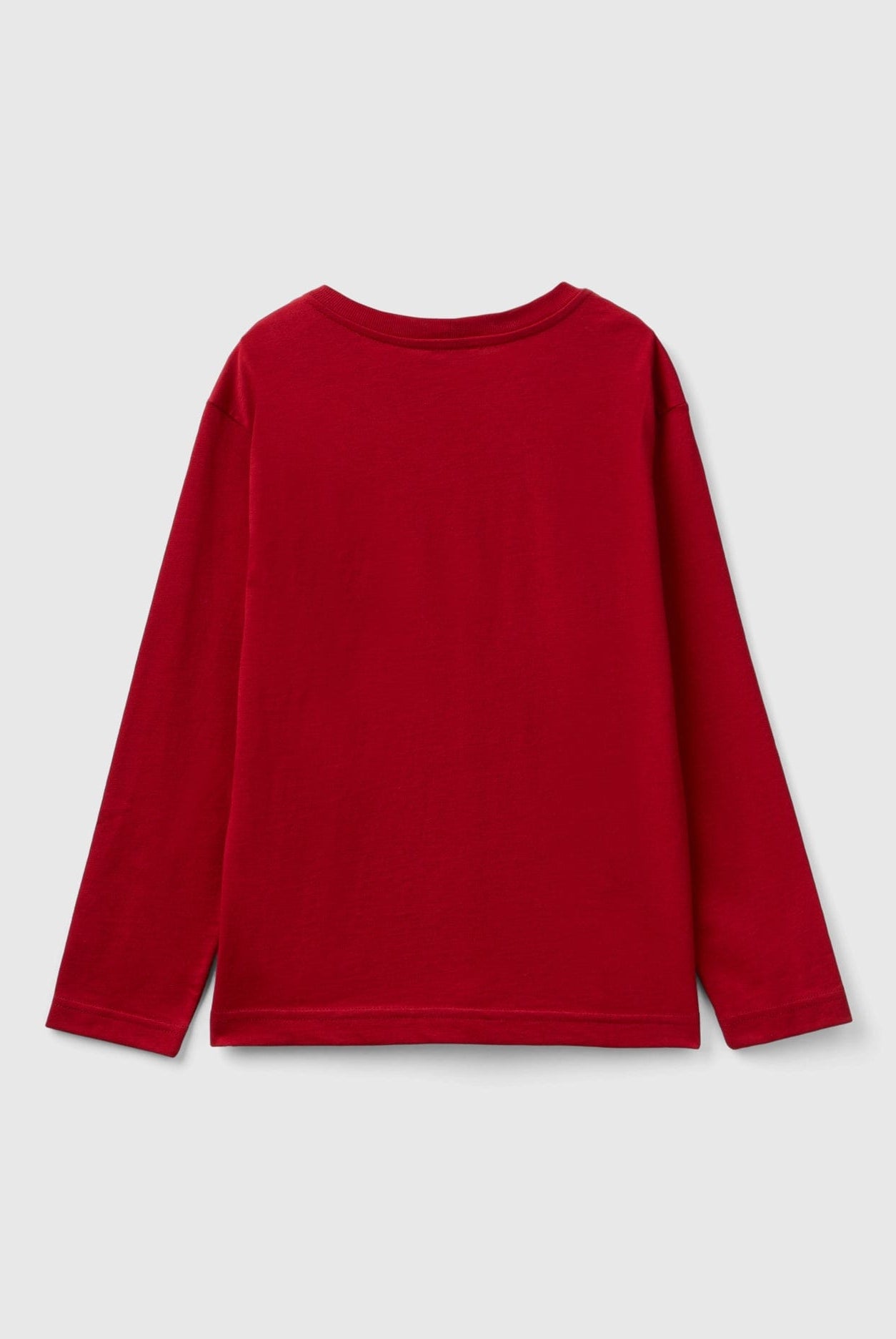 يونايتد كولورز اوف بينيتون تي شيرت اولادي بأكمام طويلة وياقة دائرية من قطن عضوي نقي