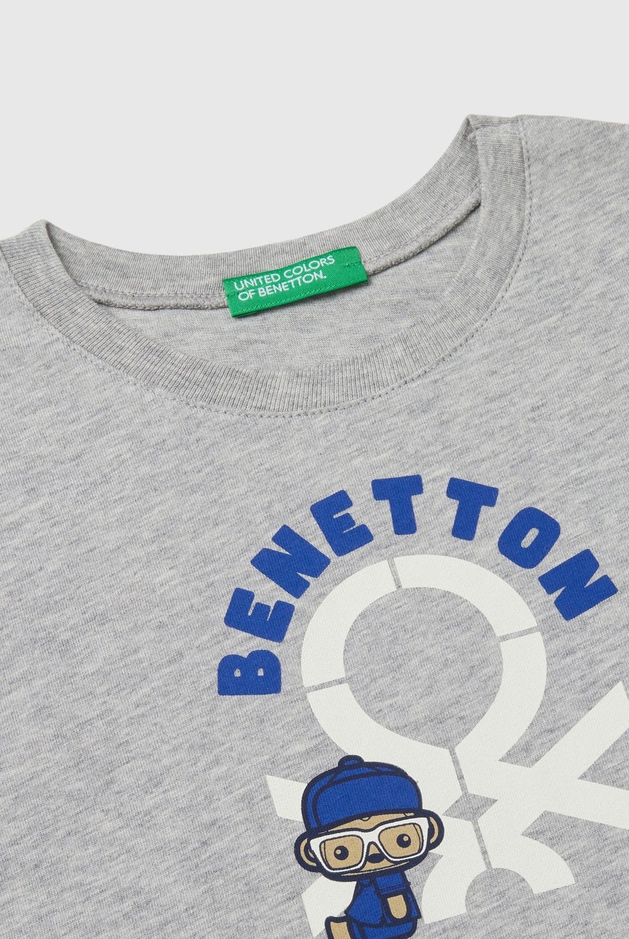 يونايتد كولورز اوف بينيتون تي شيرت اولادي بأكمام طويلة وياقة دائرية من قطن عضوي نقي