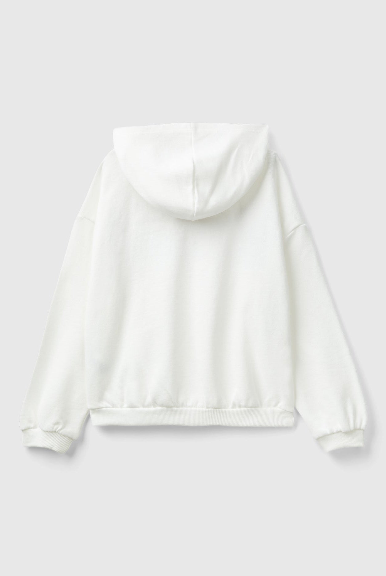 يونايتد كولورز اوف بينيتون سويت شيرت بناتي بغطاء رأس وأكمام طويلة واسعة مع شعار أمامي