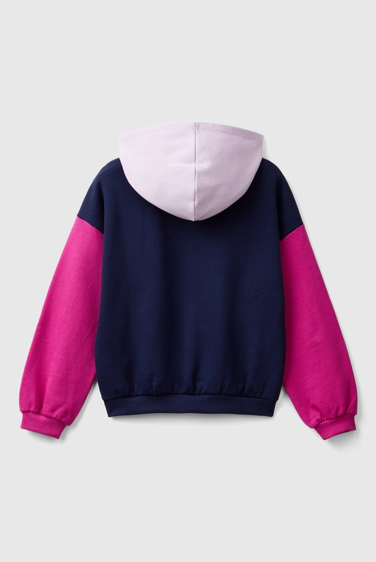 يونايتد كولورز اوف بينيتون سويت شيرت بناتي بغطاء رأس وأكمام طويلة واسعة مع شعار أمامي