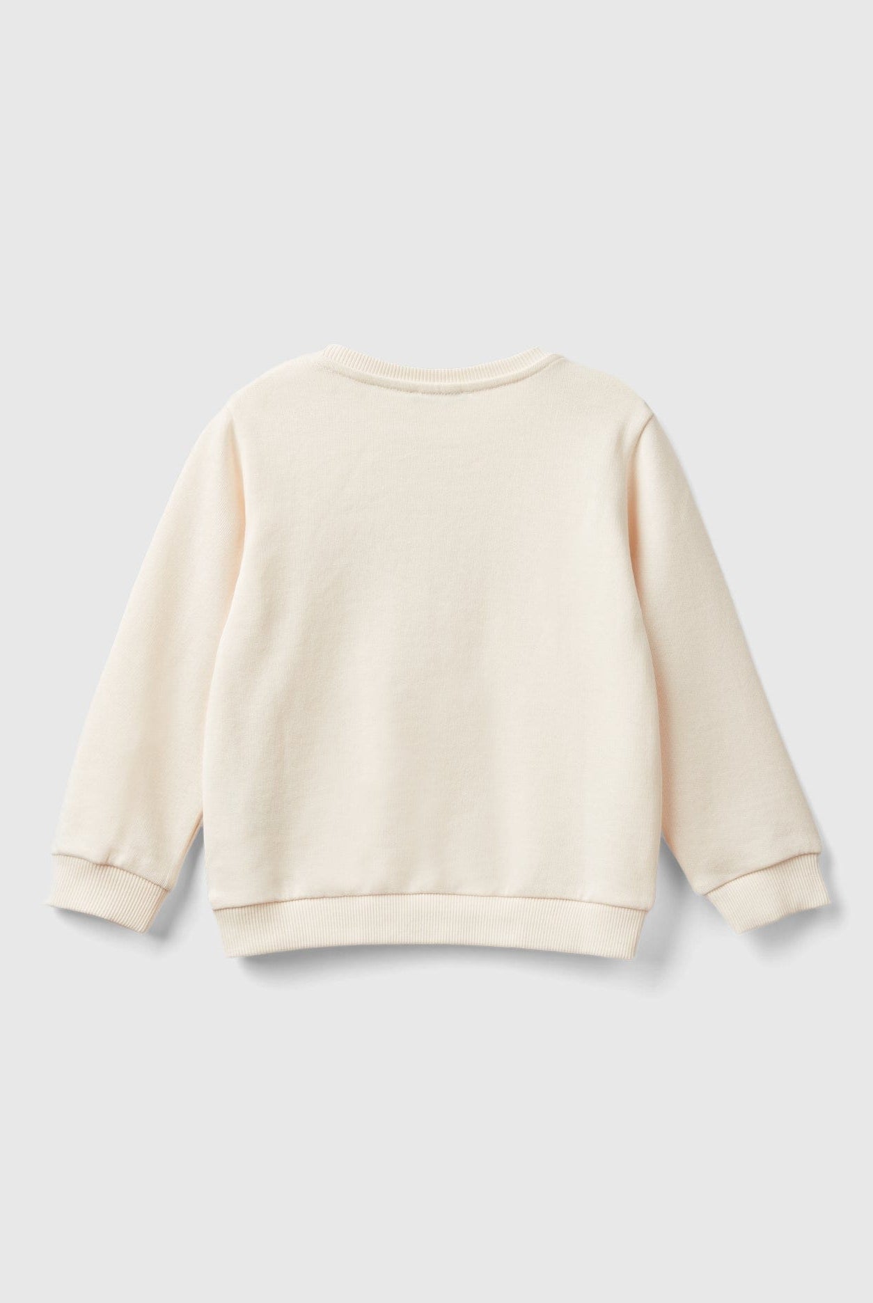 يونايتد كولورز اوف بينيتون سويت شيرت بناتي بأكمام طويلة بياقة دائرية مع تطريز مزين على الصدر