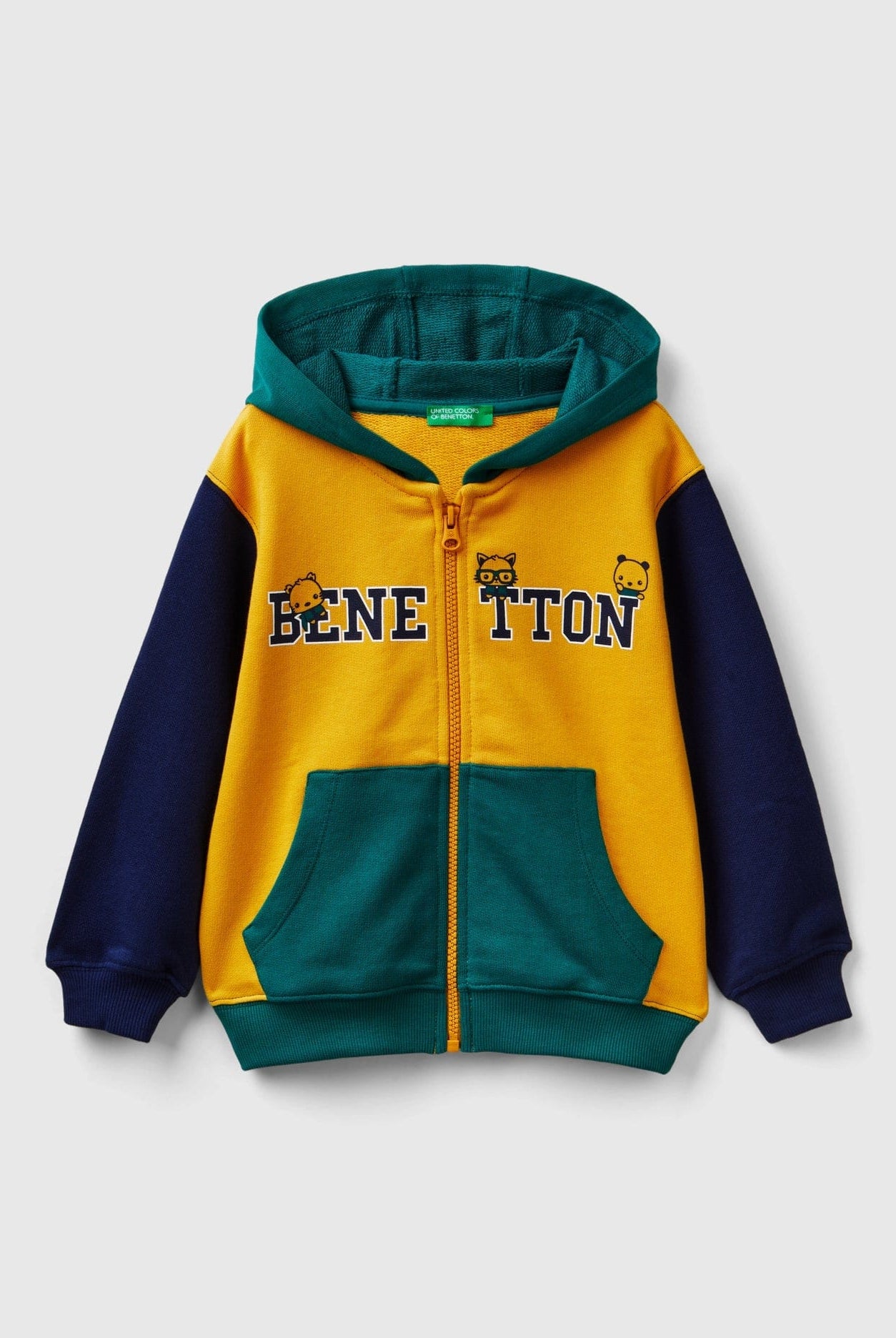 يونايتد كولورز اوف بينيتون هودي اولادي أكمام طويلة وبشعار على الصدر وجيوب أمامية