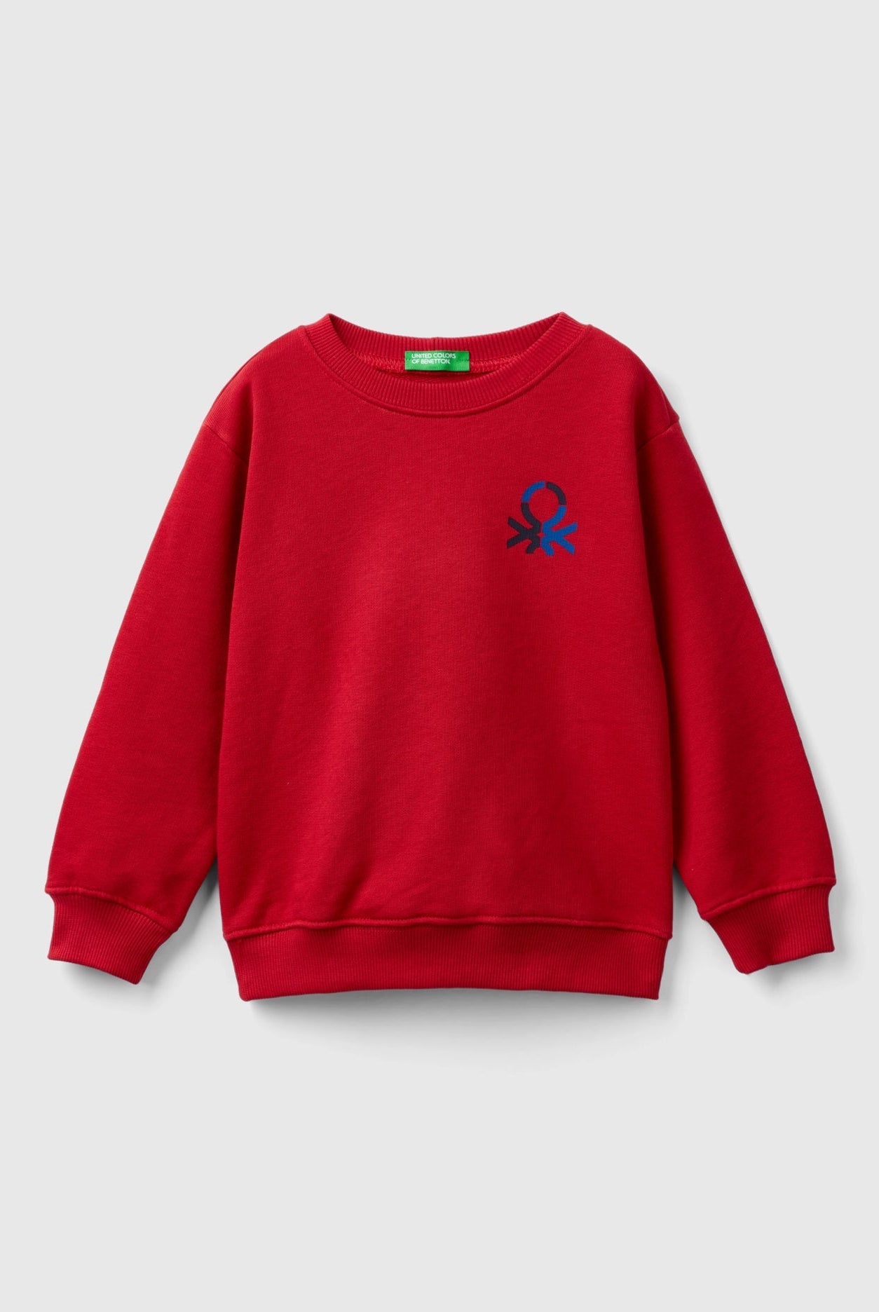 يونايتد كولورز اوف بينيتون سويت شيرت اولادي بياقة دائرية كم طويل مع شعار على الصدر