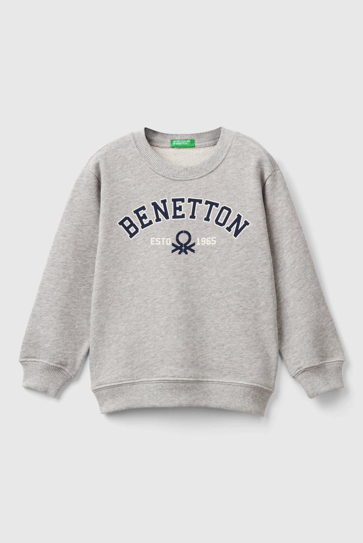 يونايتد كولورز اوف بينيتون سويت شيرت اولادي بياقة دائرية كم طويل مع شعار على الصدر