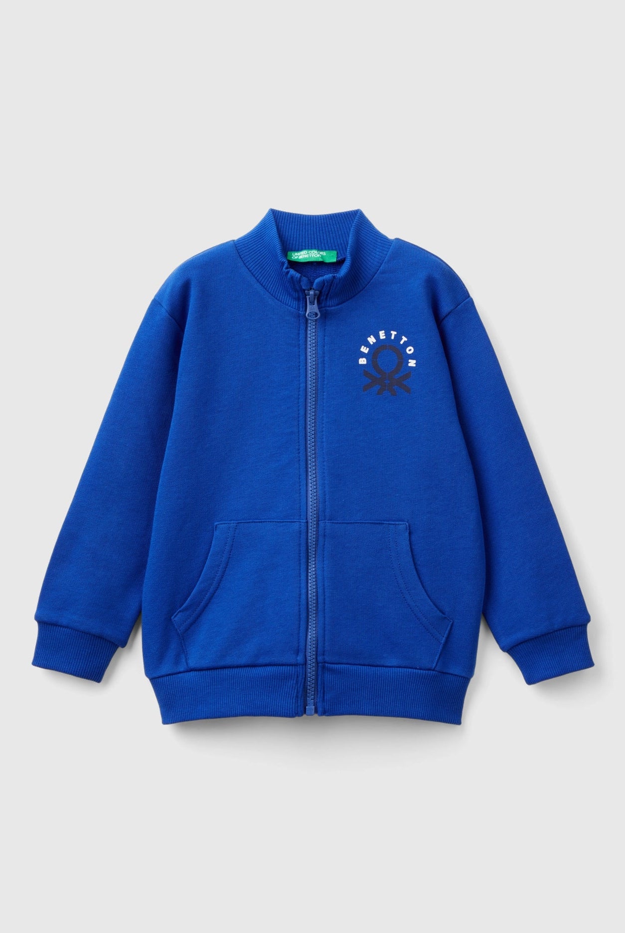 يونايتد كولورز اوف بينيتون سويت شيرت اولادي بأكمام طويلة ياقة فتحة سحاب جيوب أمامية