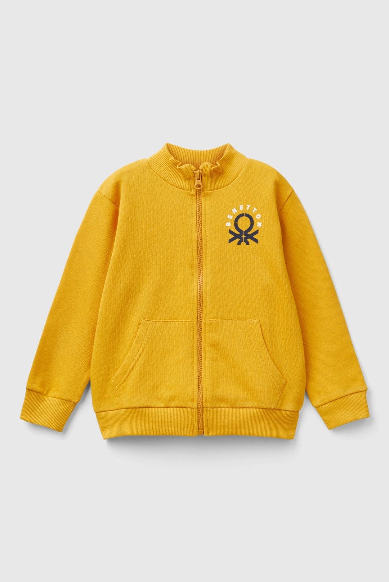 يونايتد كولورز اوف بينيتون سويت شيرت اولادي بأكمام طويلة ياقة فتحة سحاب جيوب أمامية