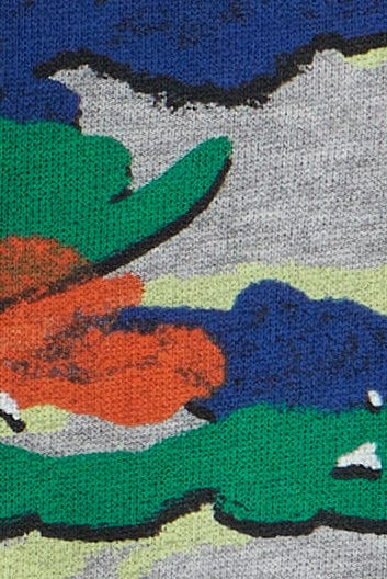 يونايتد كولورز اوف بينيتون سويت شيرت اولادي بأكمام طويلة وياقة دائرية مع طباعة تمويه وجيب كنغر