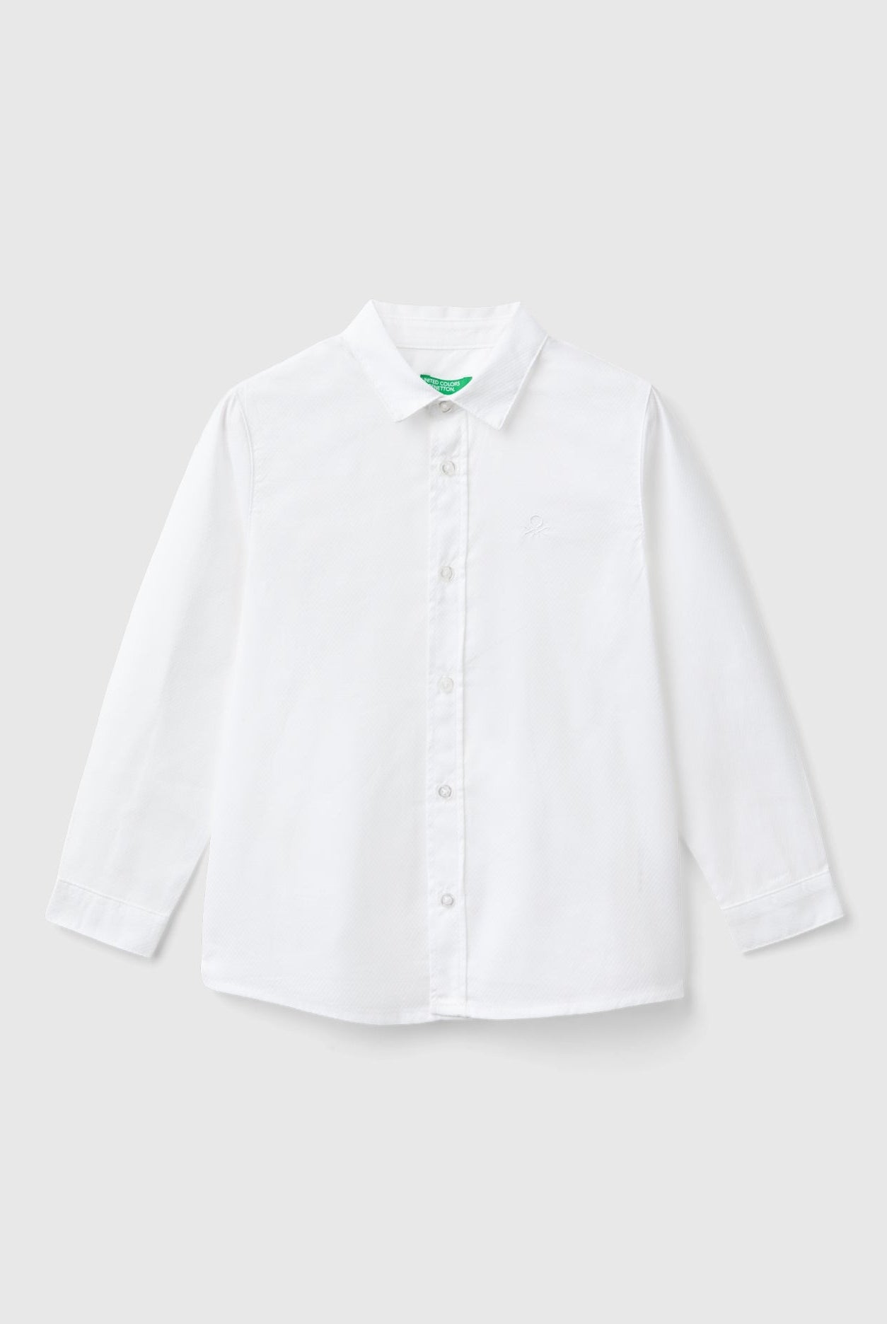 يونايتد كولورز اوف بينيتون قميص ولادي قطني طويل الأكمام ياقة كلاسيكية بأزرار أمامية