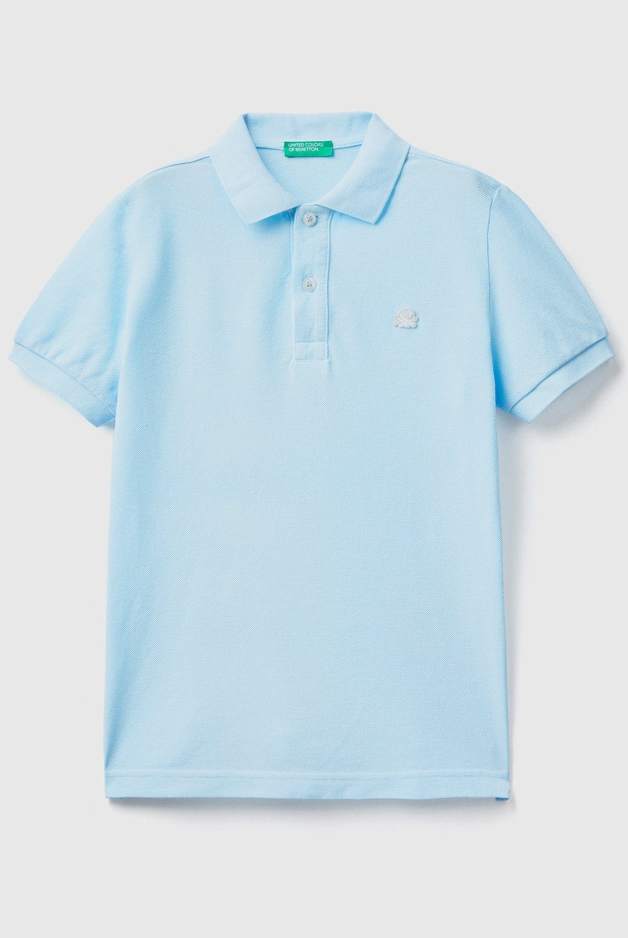 يونايتد كولورز اوف بينيتون تيشيرت بولو نيون اطفالي من القطن العضوي مع شعار
