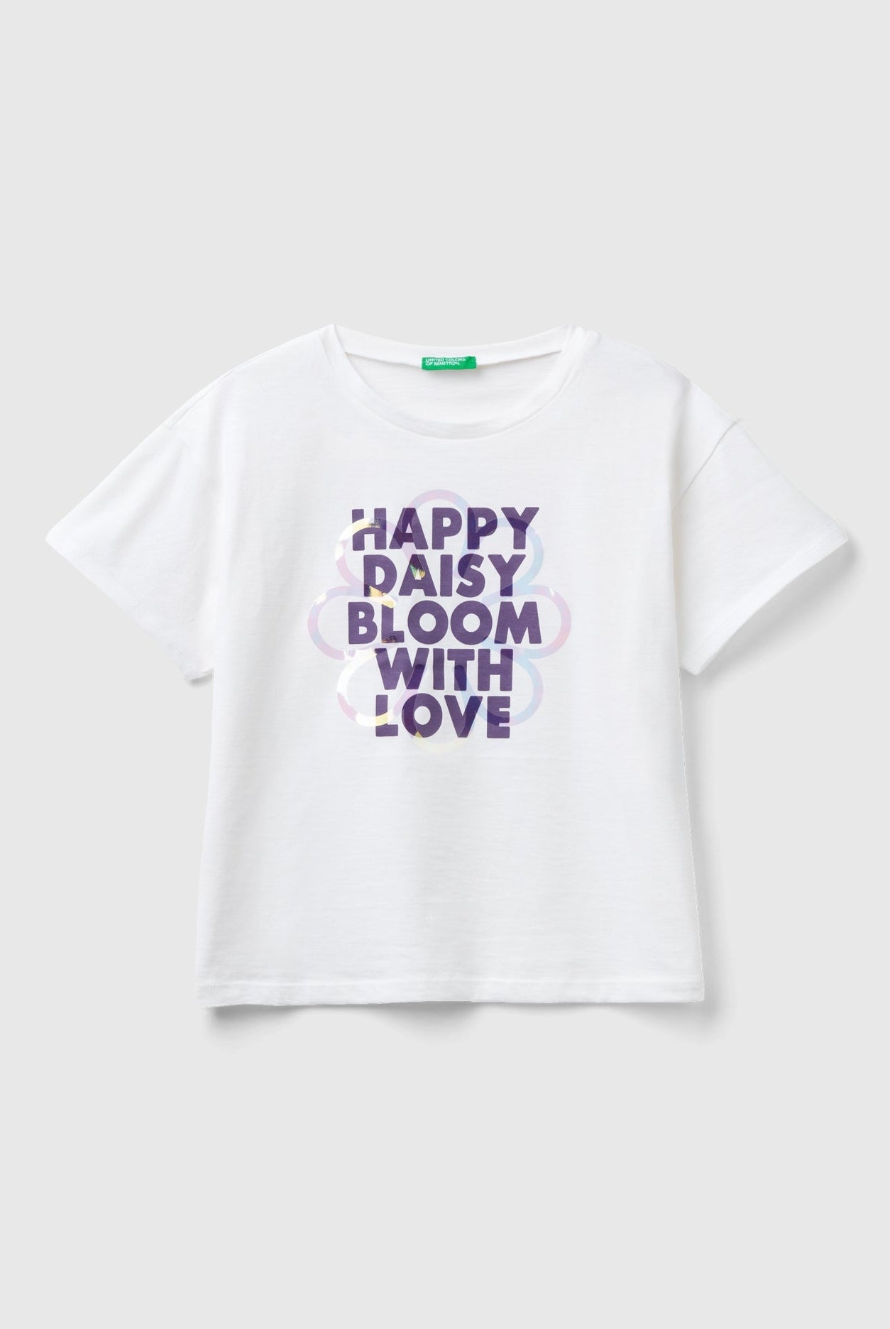 يونايتد كولورز اوف بينيتون تي شيرت اطفالي بأكمام قصيرة وطباعة عالصدر