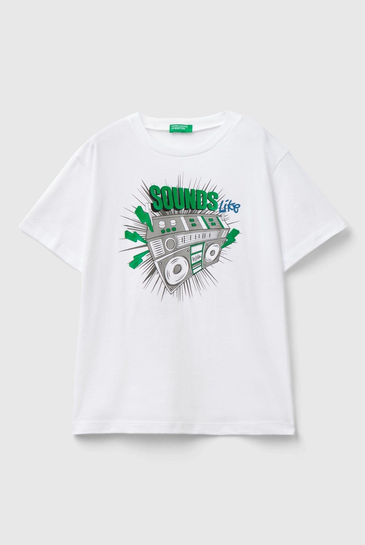 يونايتد كولورز اوف بينيتون تي شيرت بطبعة شعار مشرق ولادي