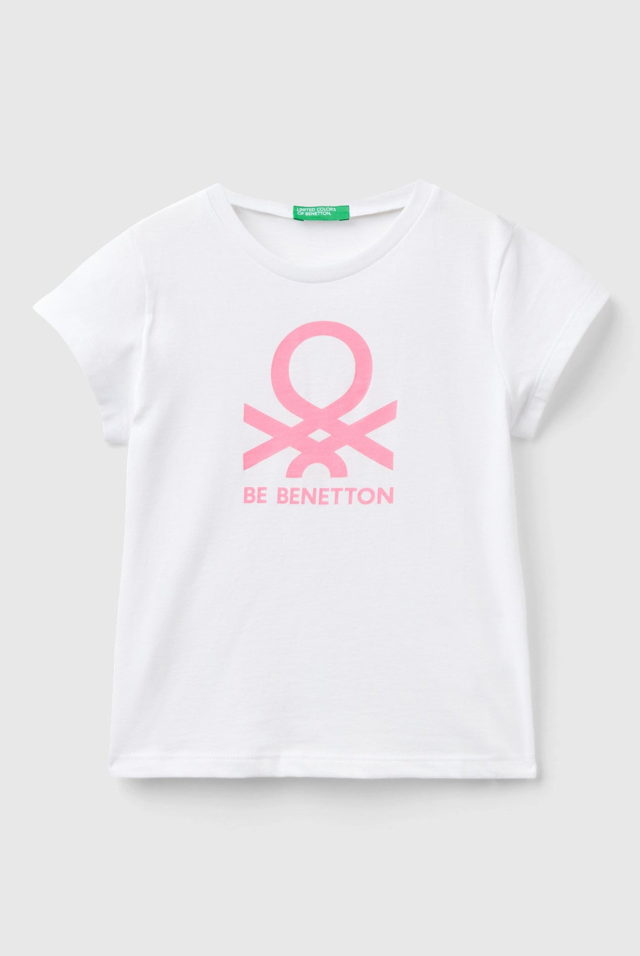 يونايتد كولورز اوف بينيتون تيشيرت قطن 100% مطبوع نص كم بناتي