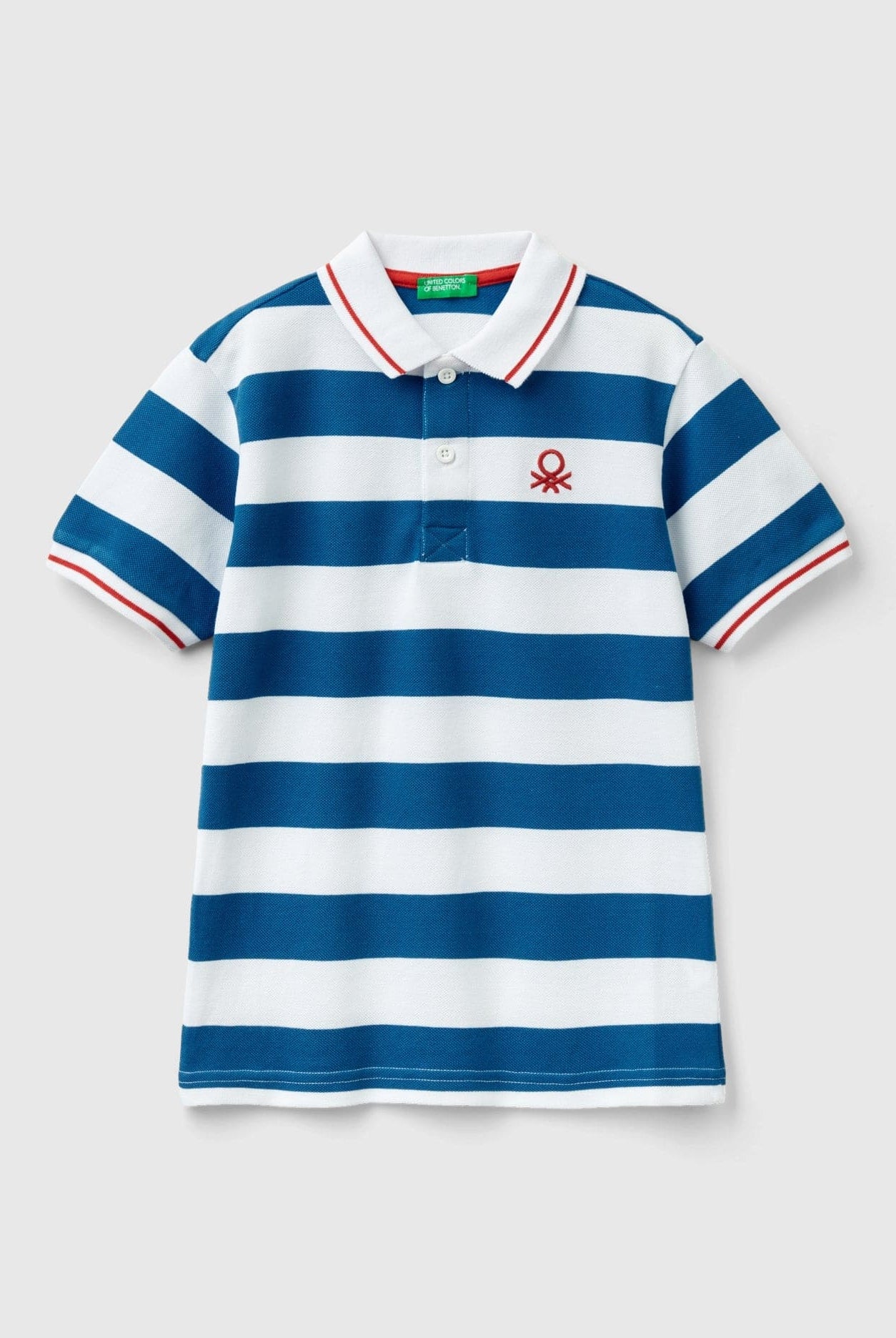 يونايتد كولورز اوف بينيتون قميص بولو بأكمام قصيرة وخطوط أطفالي