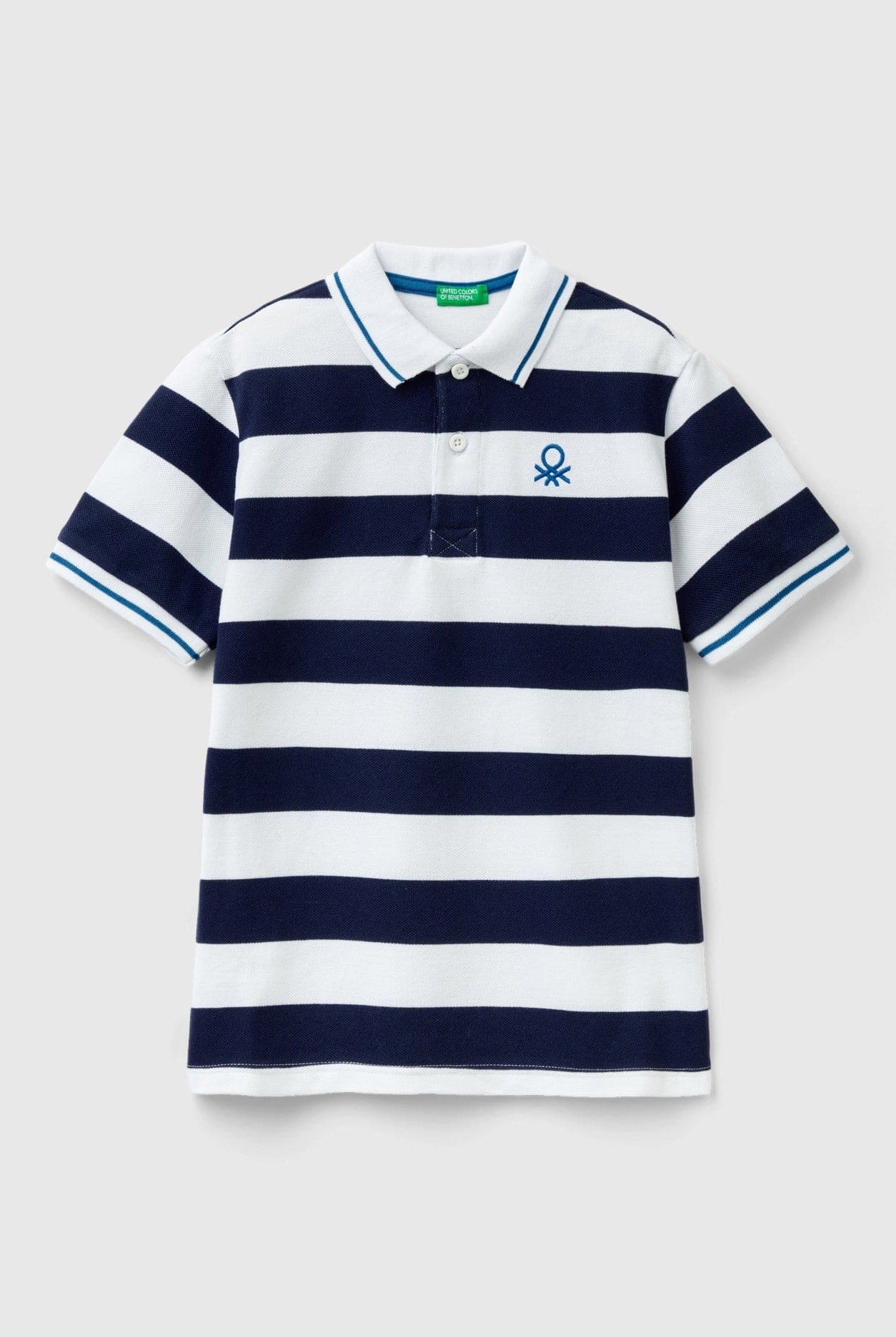 يونايتد كولورز اوف بينيتون قميص بولو بأكمام قصيرة وخطوط أطفالي