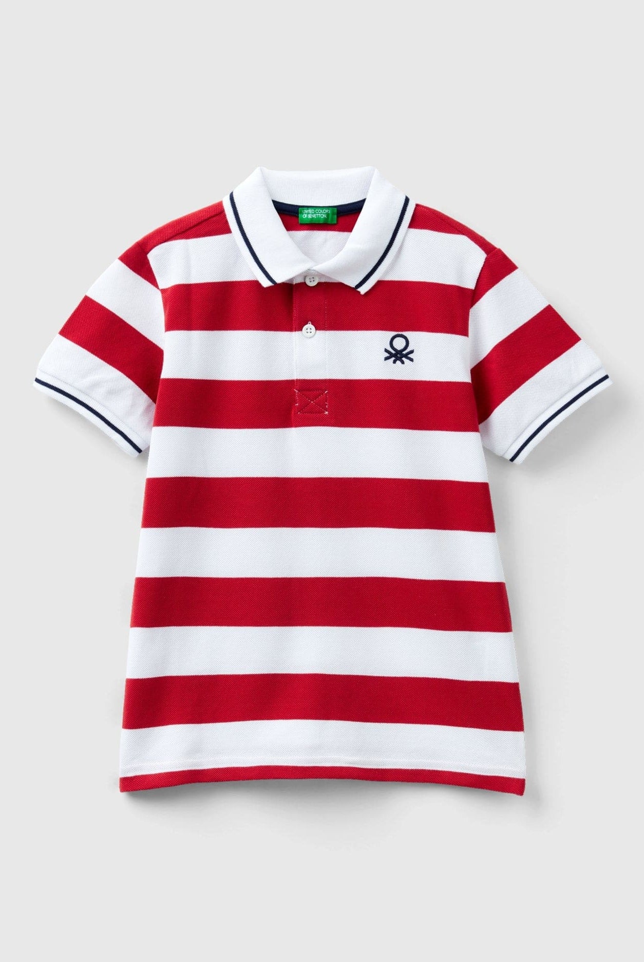 يونايتد كولورز اوف بينيتون قميص بولو بأكمام قصيرة وخطوط أطفالي