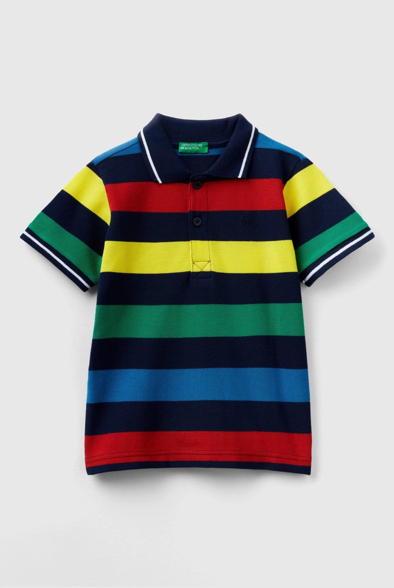 يونايتد كولورز اوف بينيتون قميص بولو بأكمام قصيرة وخطوط أطفالي