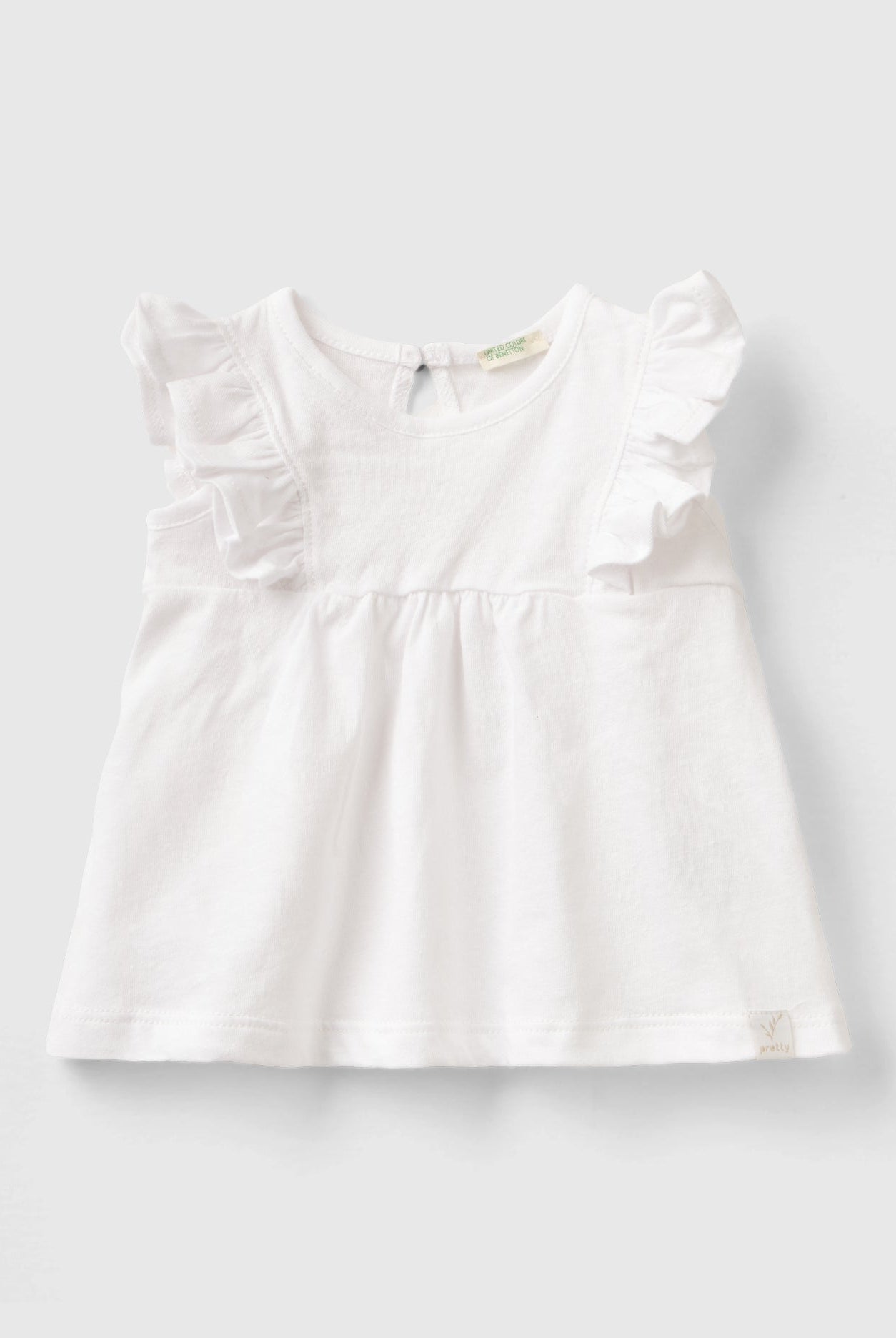 يونايتد كولورز اوف بينيتون تي شيرت مواليد بكشكشة على الواجهة وأزرار في الخلف