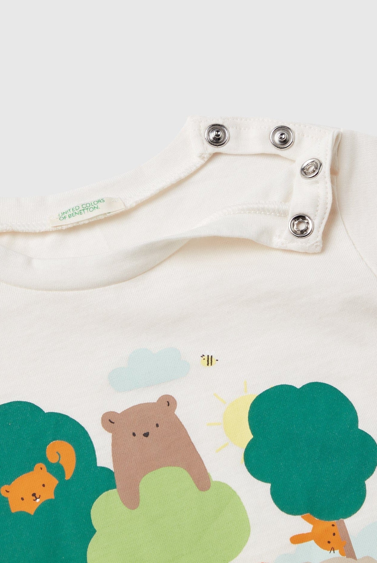 يونايتد كولورز اوف بينيتون تي شيرت من القطن العضوي بطباعة رضع أطفالي