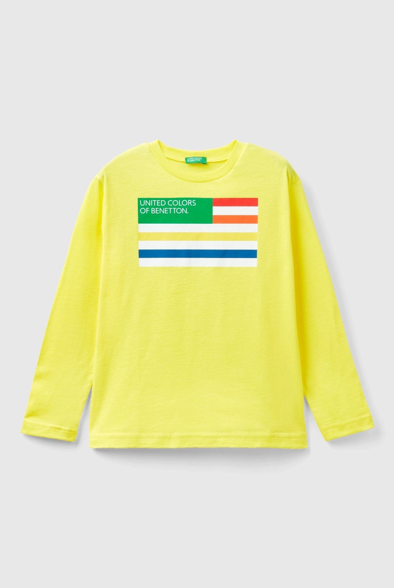 يونايتد كولورز اوف بينيتون تيشيرت قطن عضوي بأكمام طويلة أطفالي