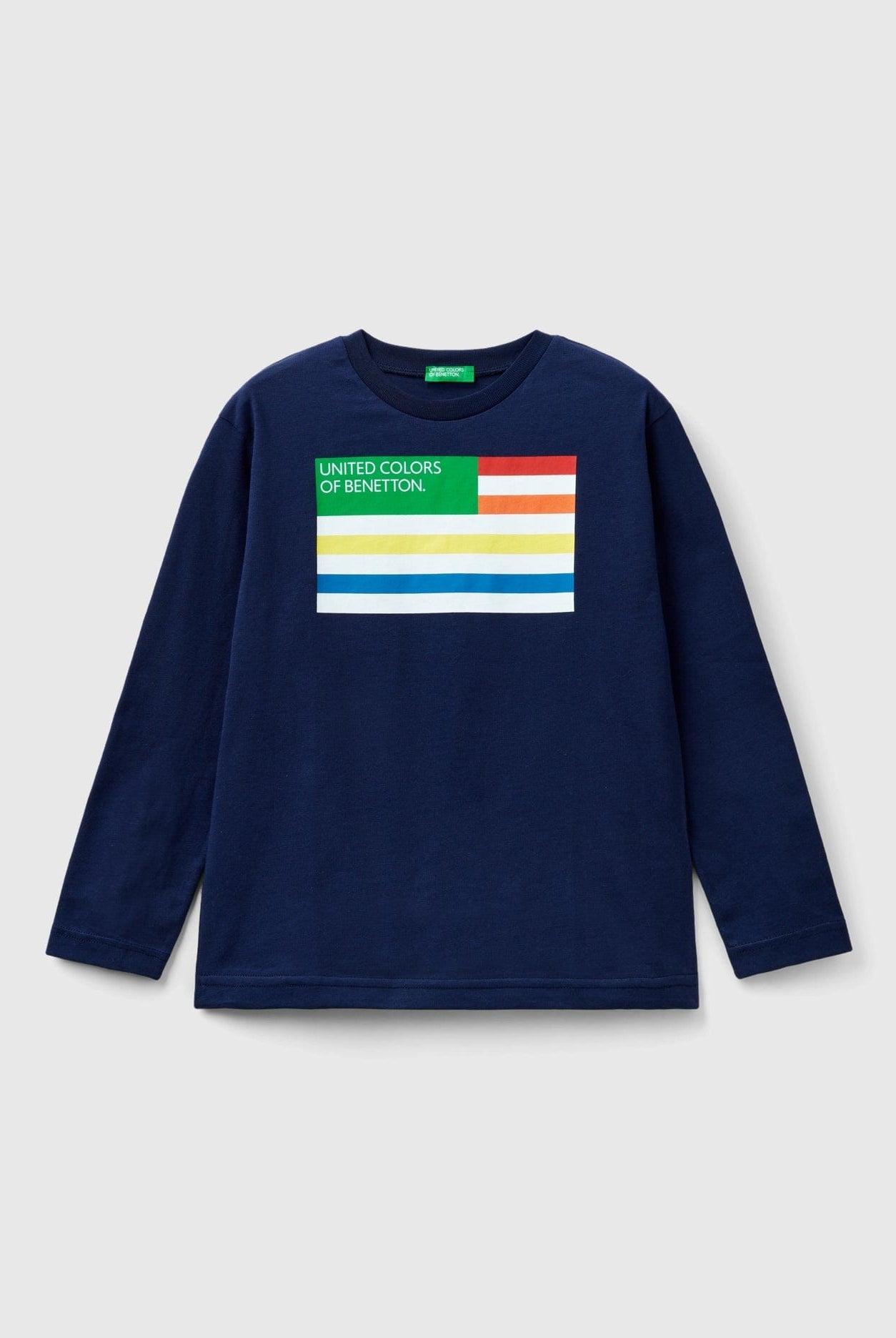 يونايتد كولورز اوف بينيتون تيشيرت قطن عضوي بأكمام طويلة أطفالي