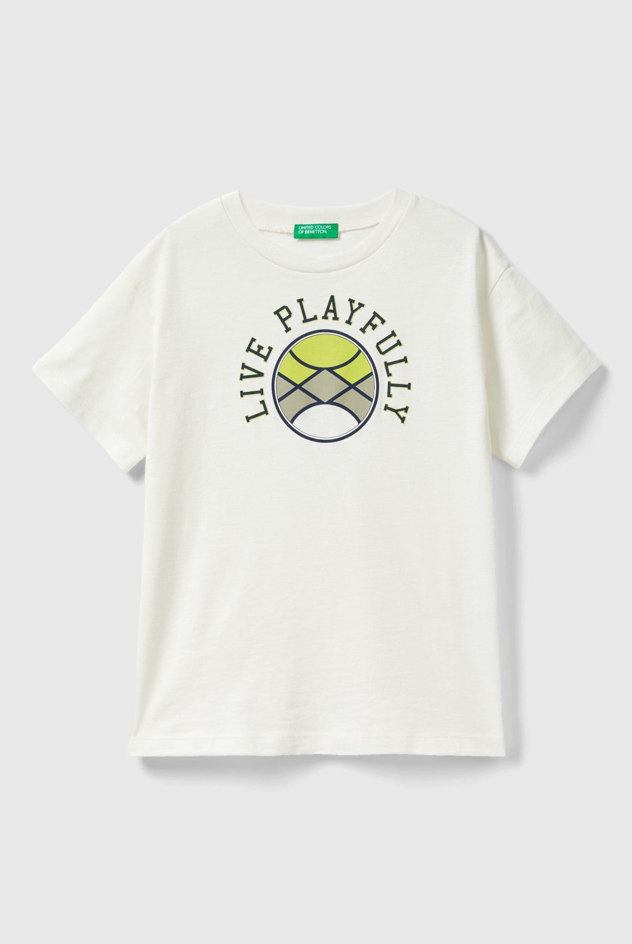 يونايتد كولورز اوف بينيتون تيشيرت قطن عضوي بأكمام قصيرة أطفالي