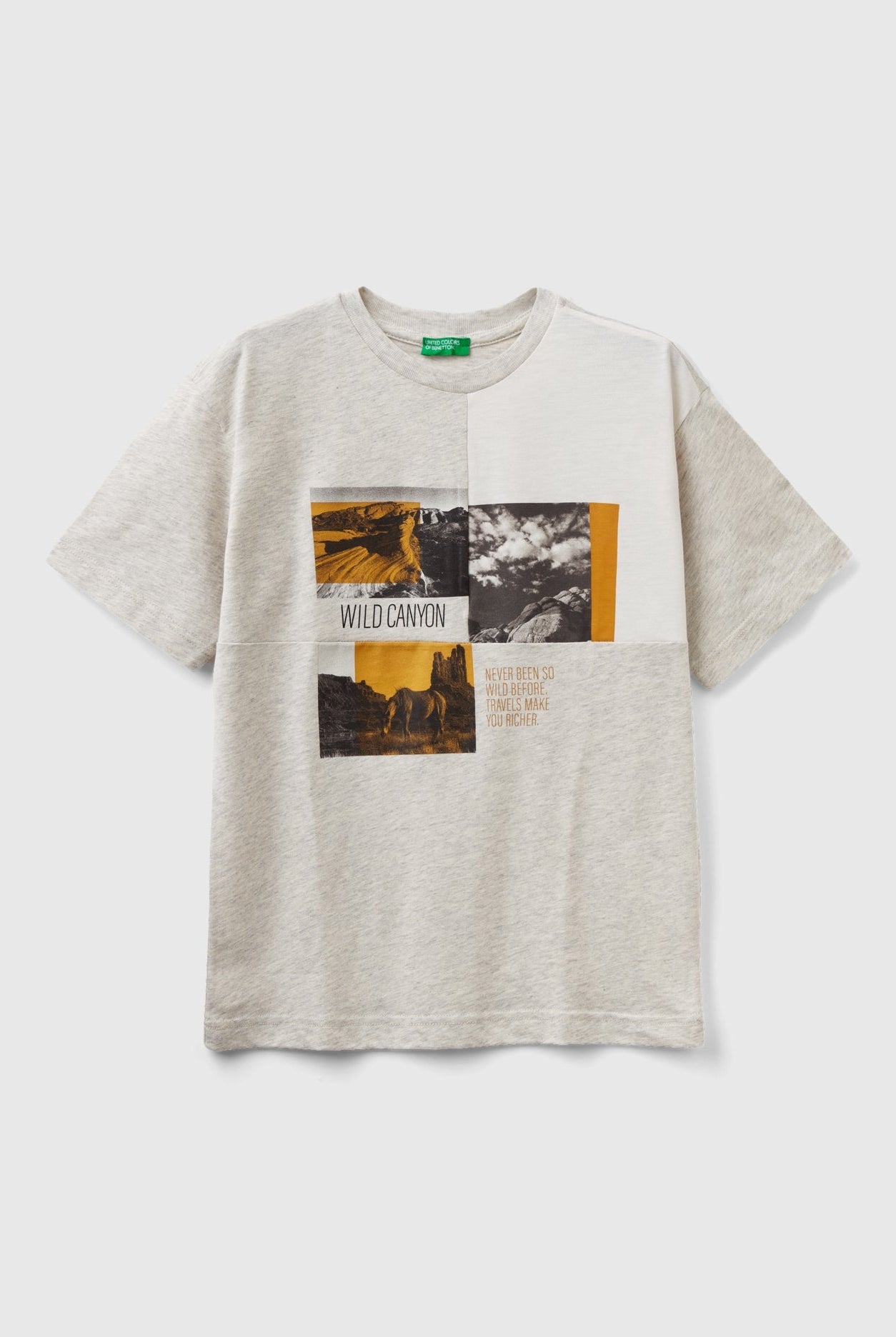 يونايتد كولورز اوف بينيتون تيشيرت بطباعة صورة نص كم ولادي