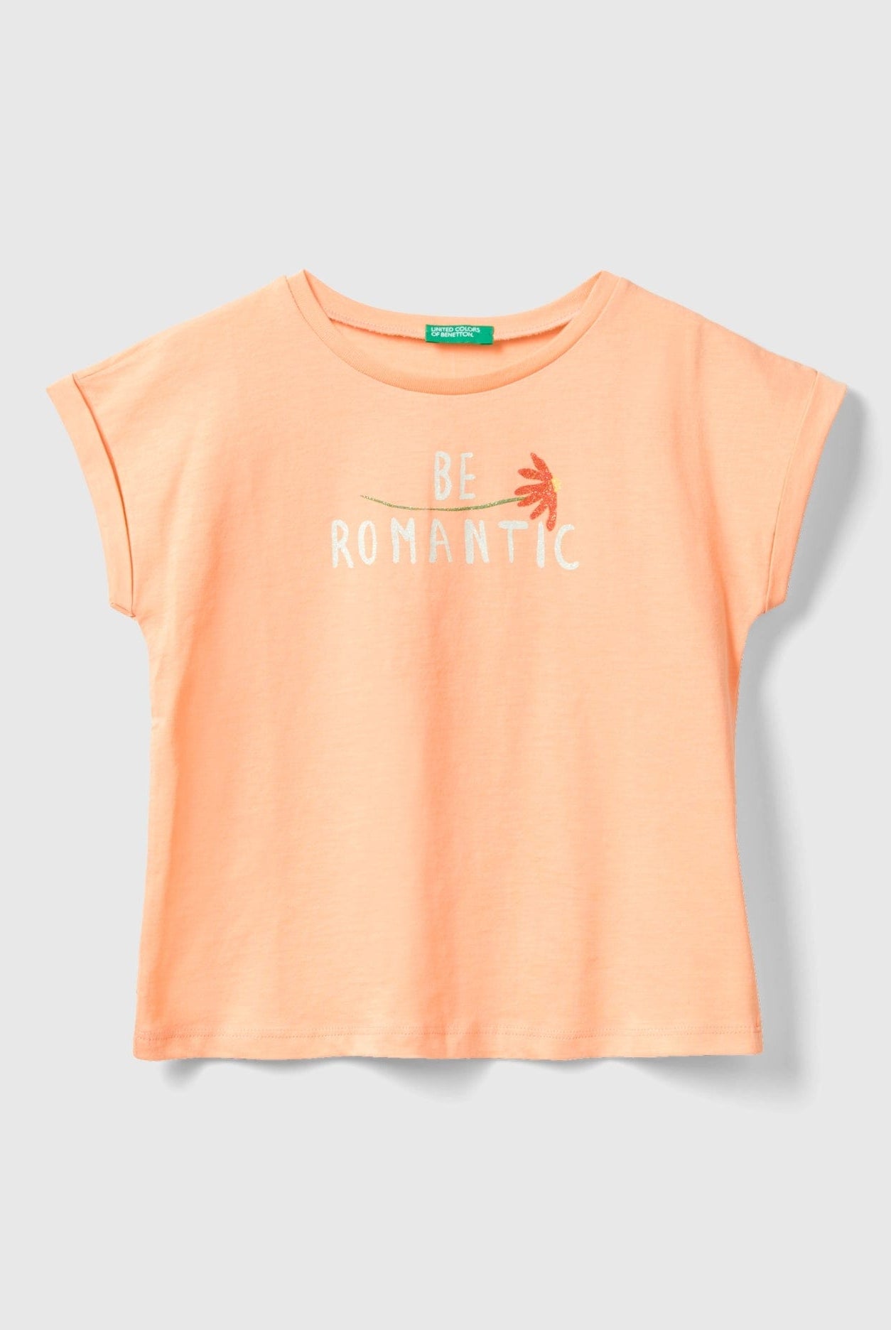 يونايتد كولورز اوف بينيتون تي شيرت بناتي اكمام قصيرة من القطن العضوي