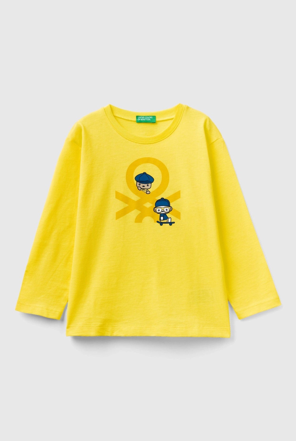 يونايتد كولورز اوف بينيتون تيشيرت اطفالي قطن عضوي بأكمام طويلة