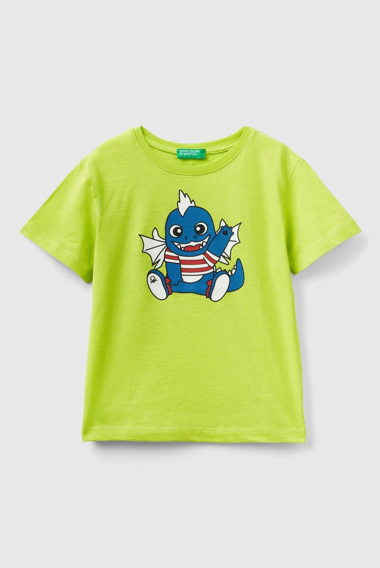 يونايتد كولورز اوف بينيتون تي شيرت بطبعة حيوانات أمامية كم طويل ولادي