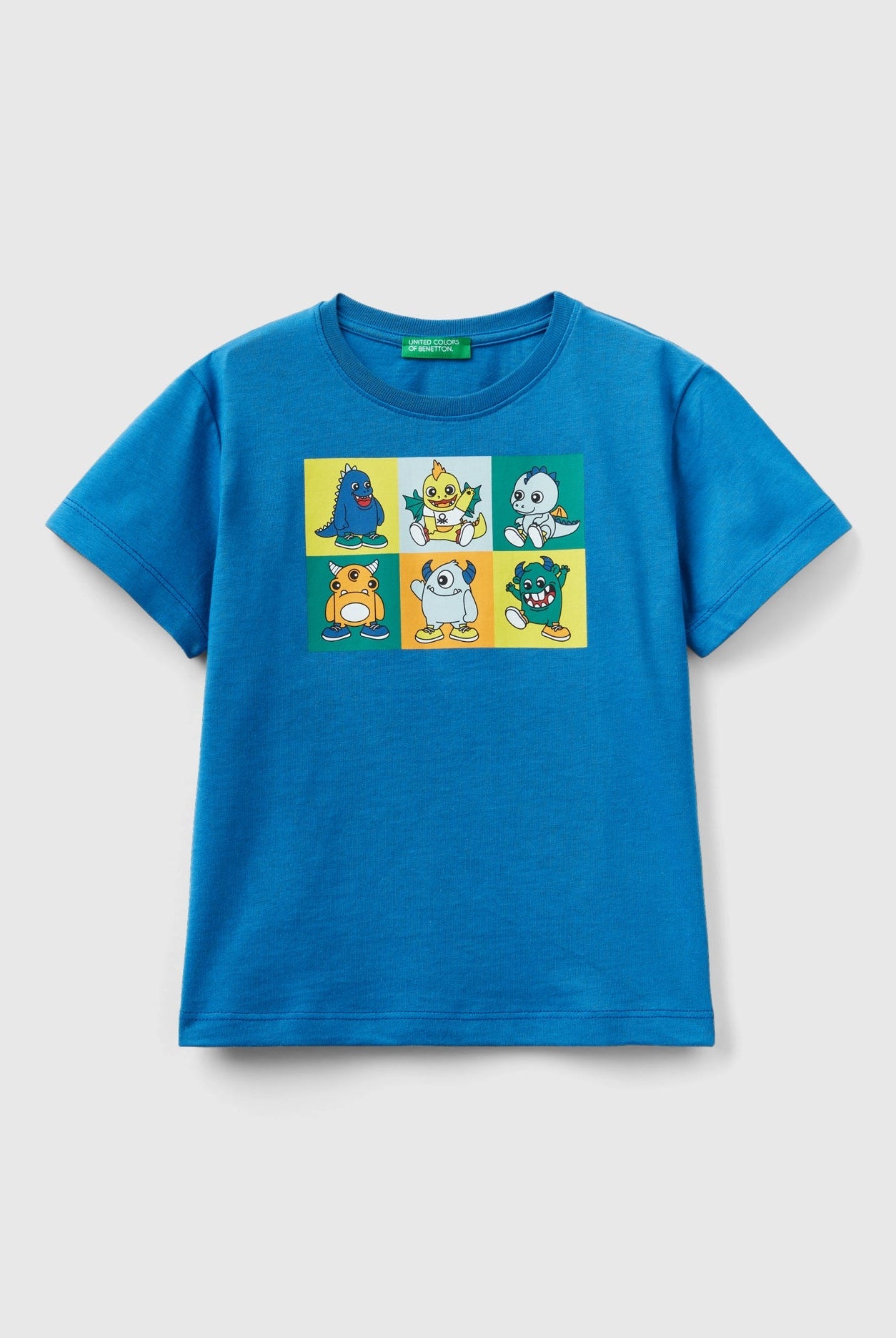 يونايتد كولورز اوف بينيتون تي شيرت بطبعة حيوانات أمامية كم طويل ولادي