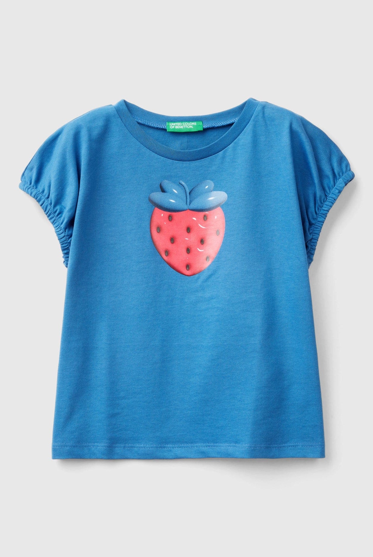 يونايتد كولورز اوف بينيتون تيشيرت برقبة دائرية مع طباعة جرافيك أمامية وأكمام بف بناتي