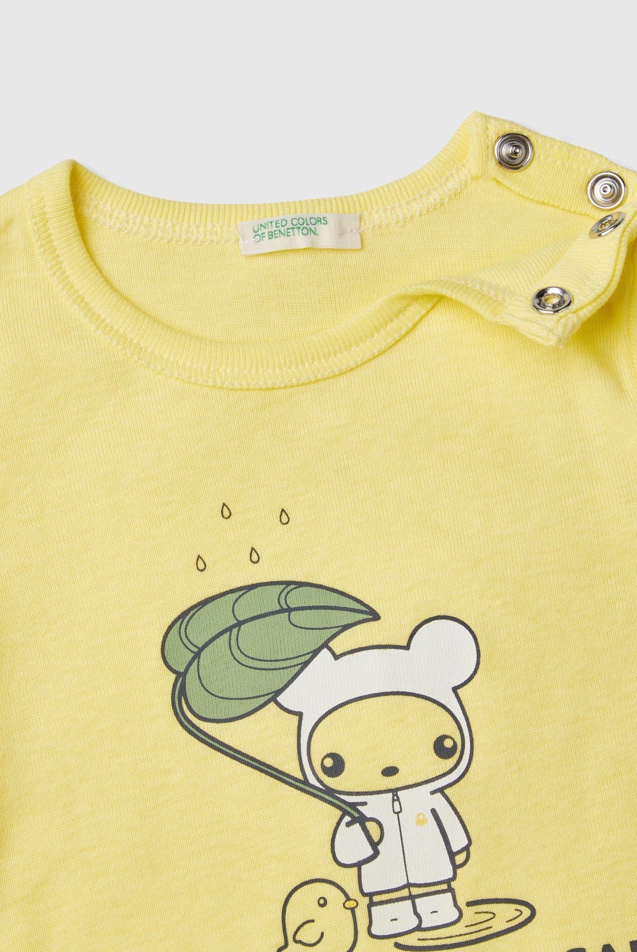 يونايتد كولورز اوف بينيتون تي شيرت من القطن العضوي 100% بطبعة امامية رضع أطفال