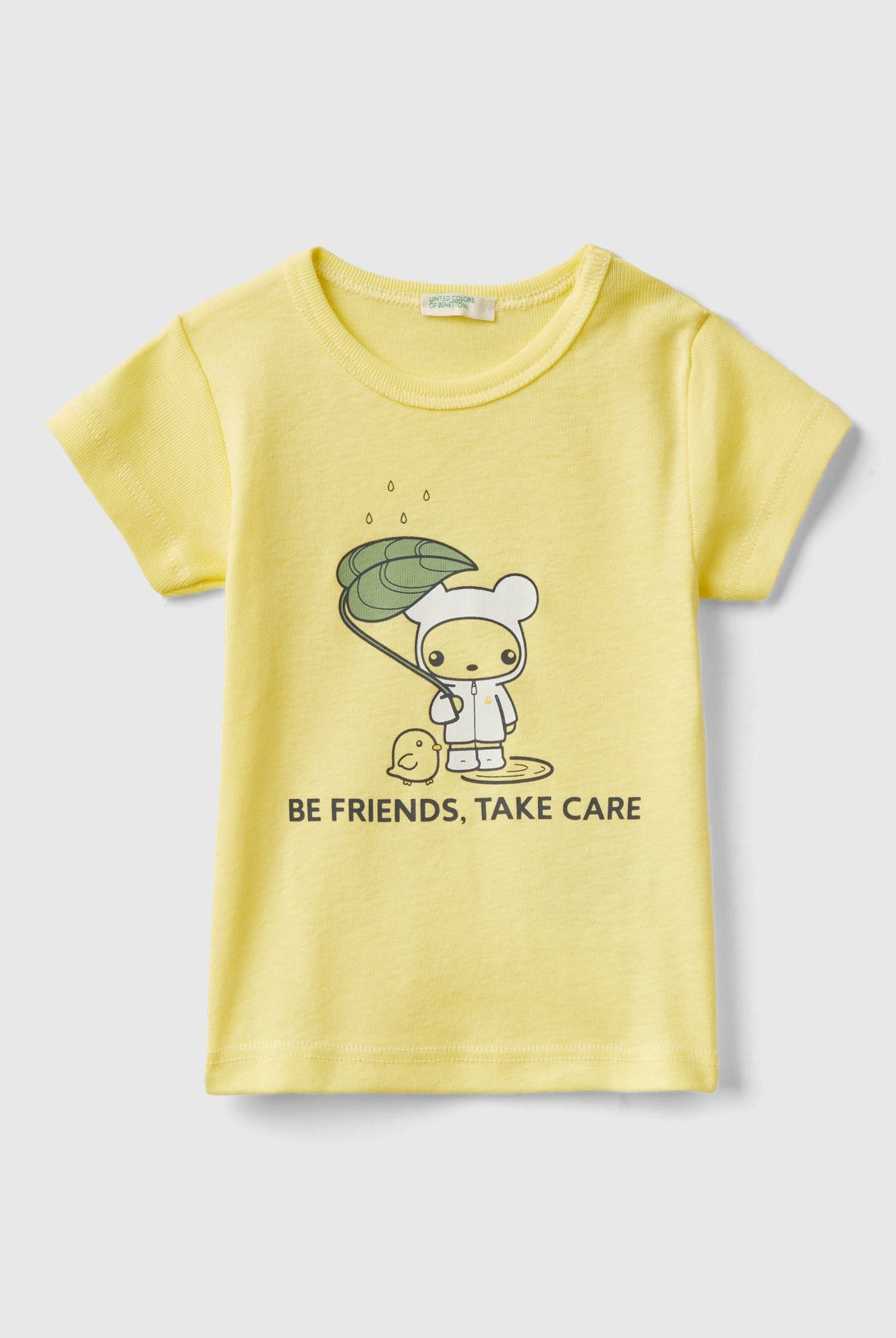 يونايتد كولورز اوف بينيتون تي شيرت من القطن العضوي 100% بطبعة امامية رضع أطفال