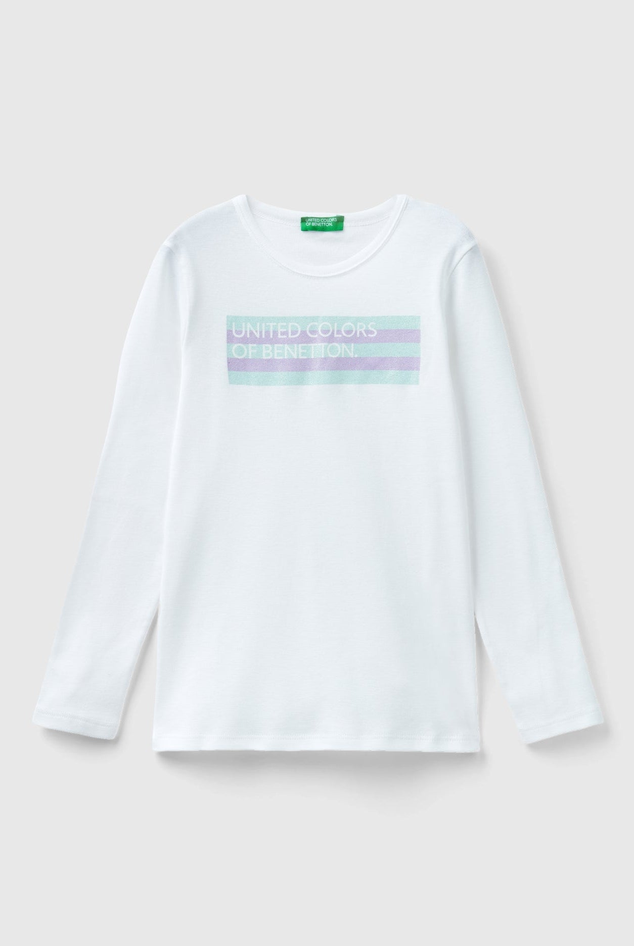 يونايتد كولورز اوف بينيتون تيشيرت بناتي بأكمام طويلة وطباعة رسمه