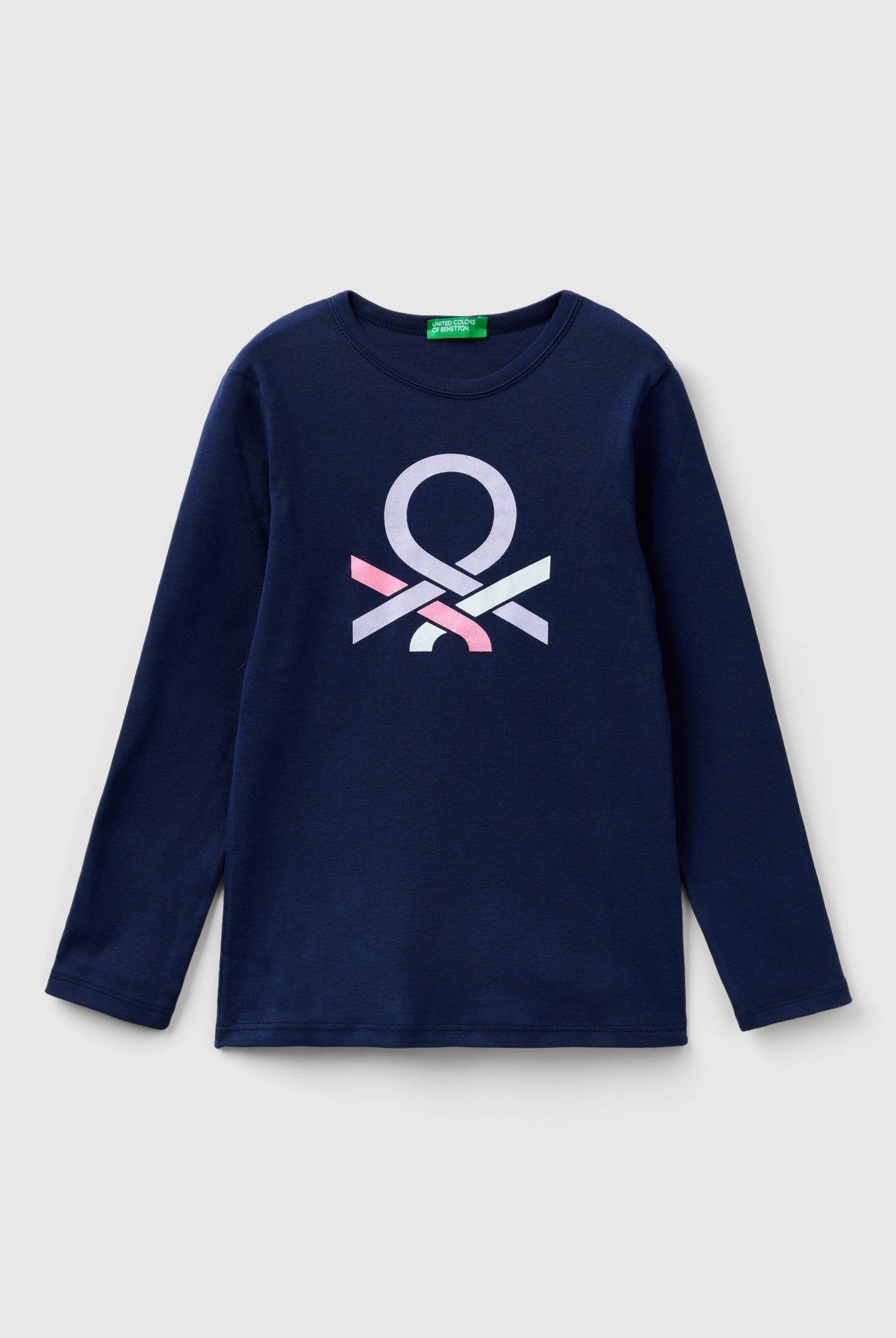 يونايتد كولورز اوف بينيتون تيشيرت بناتي بأكمام طويلة وطباعة رسمه