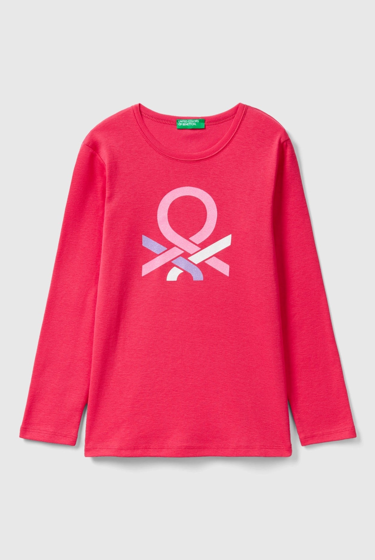 يونايتد كولورز اوف بينيتون تيشيرت بناتي بأكمام طويلة وطباعة رسمه