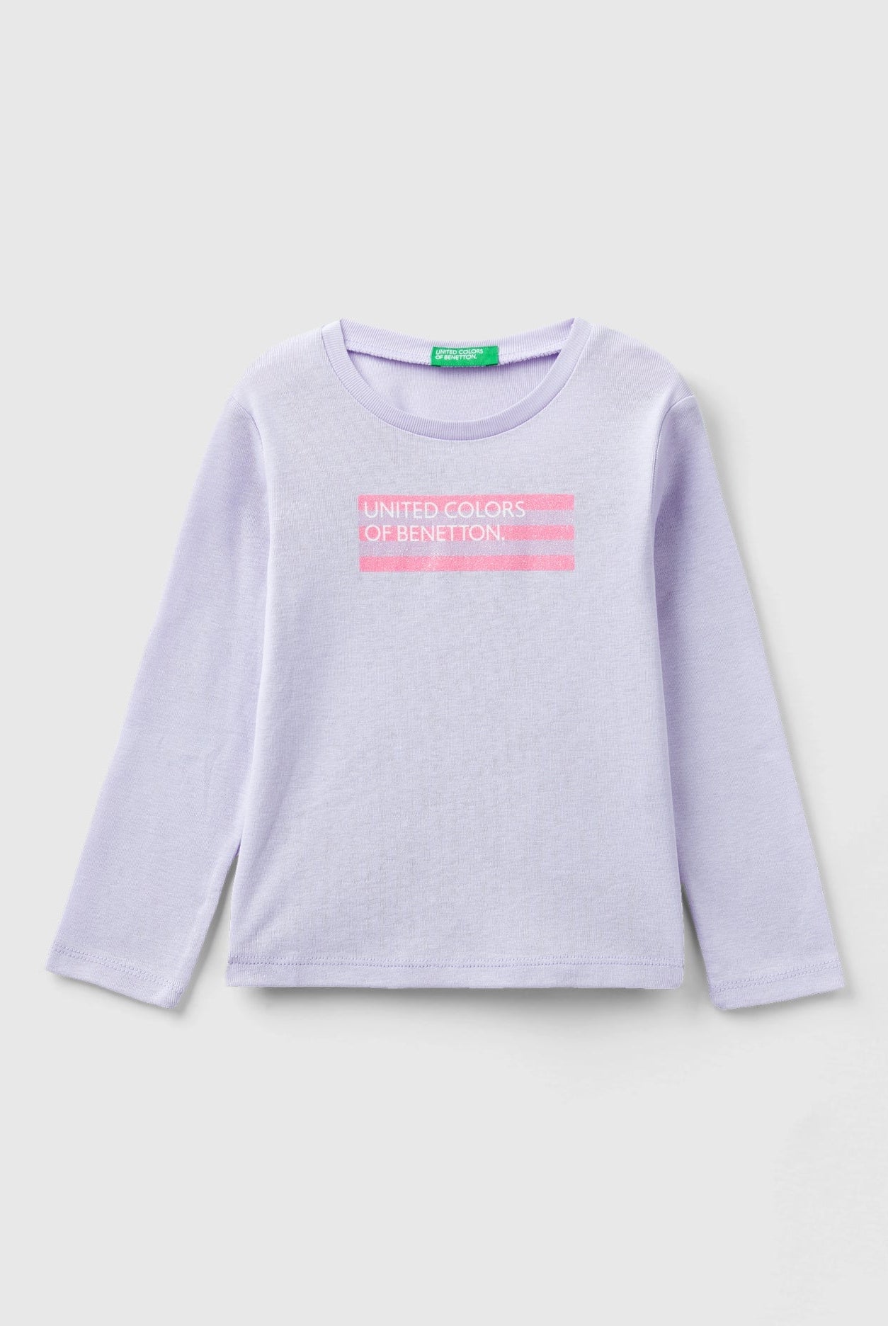 يونايتد كولورز اوف بينيتون تيشيرت بناتي بأكمام طويلة وطباعة لامعة