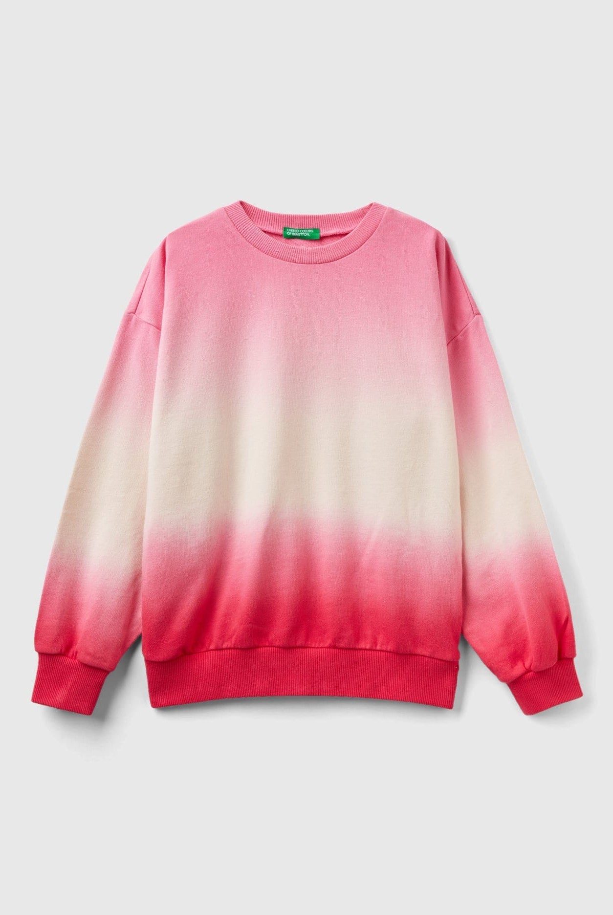 يونايتد كولورز اوف بينيتون جاكيت بناتي برقبة دائرية الوان مدرجه قطن 100%