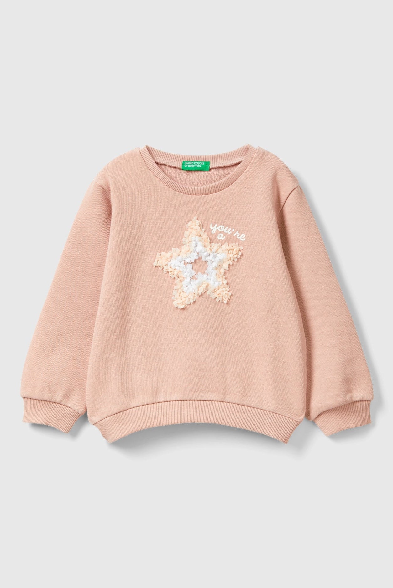 يونايتد كولورز اوف بينيتون سويت شيرت بتطريز على شكل بتلات بناتي