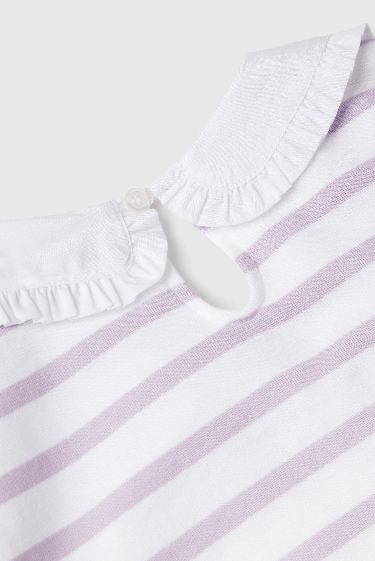 يونايتد كولورز اوف بينيتون سويت شيرت بياقة مخطط بالعرض كم طويل بناتي