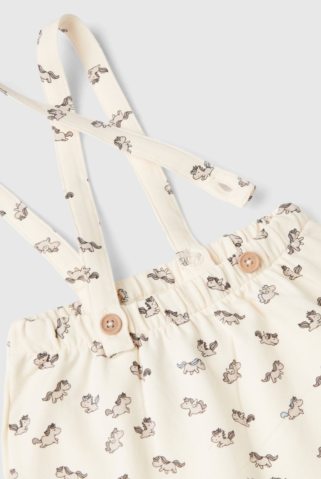 يونايتد كولورز اوف بينيتون طقم رضع مكون من قطعتين بنقوش كاملة مع خصر مجمع وحزام